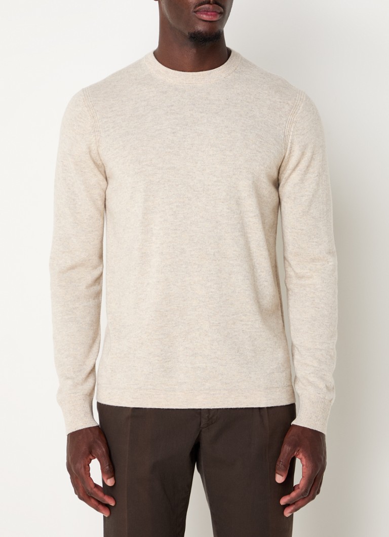 Profuomo Fine-knit wool blend pullover with melange design