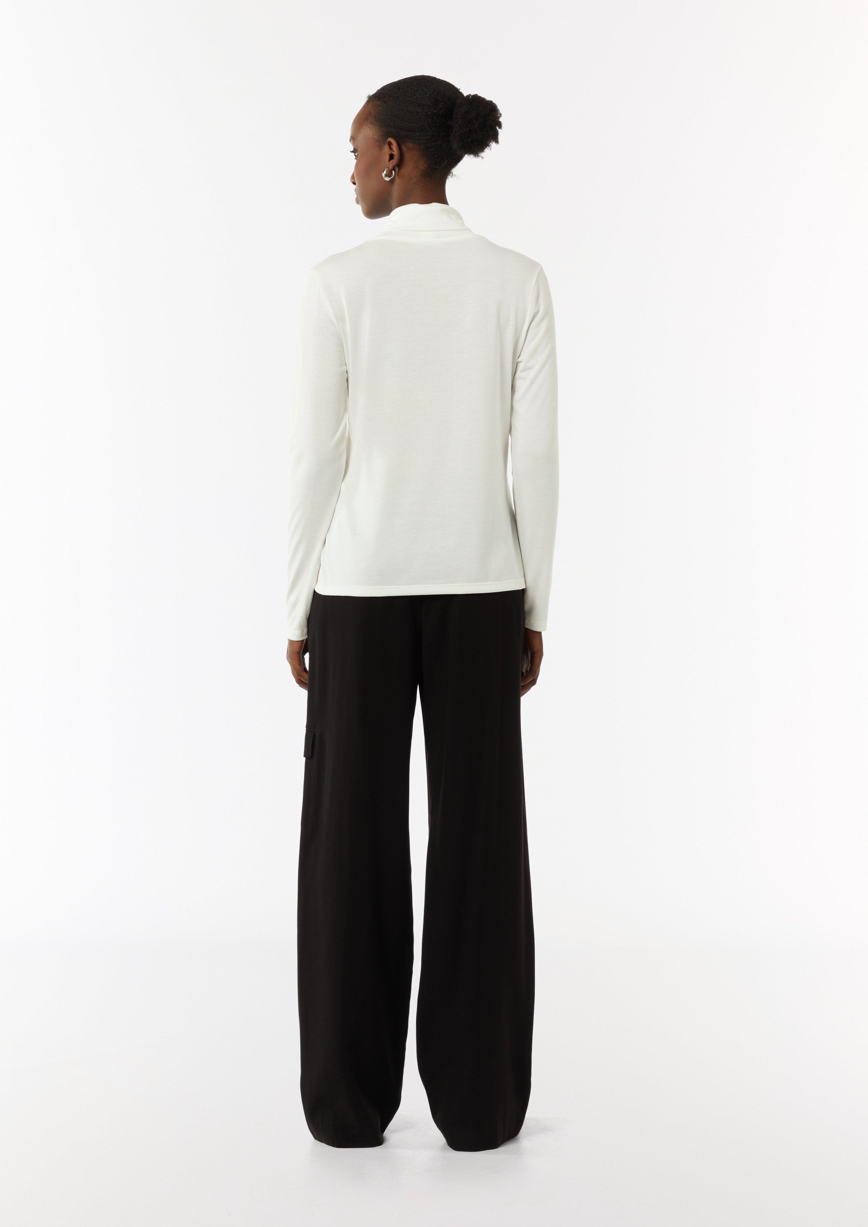Slim-Fit-Longsleeve mit Turtleneck - weiß