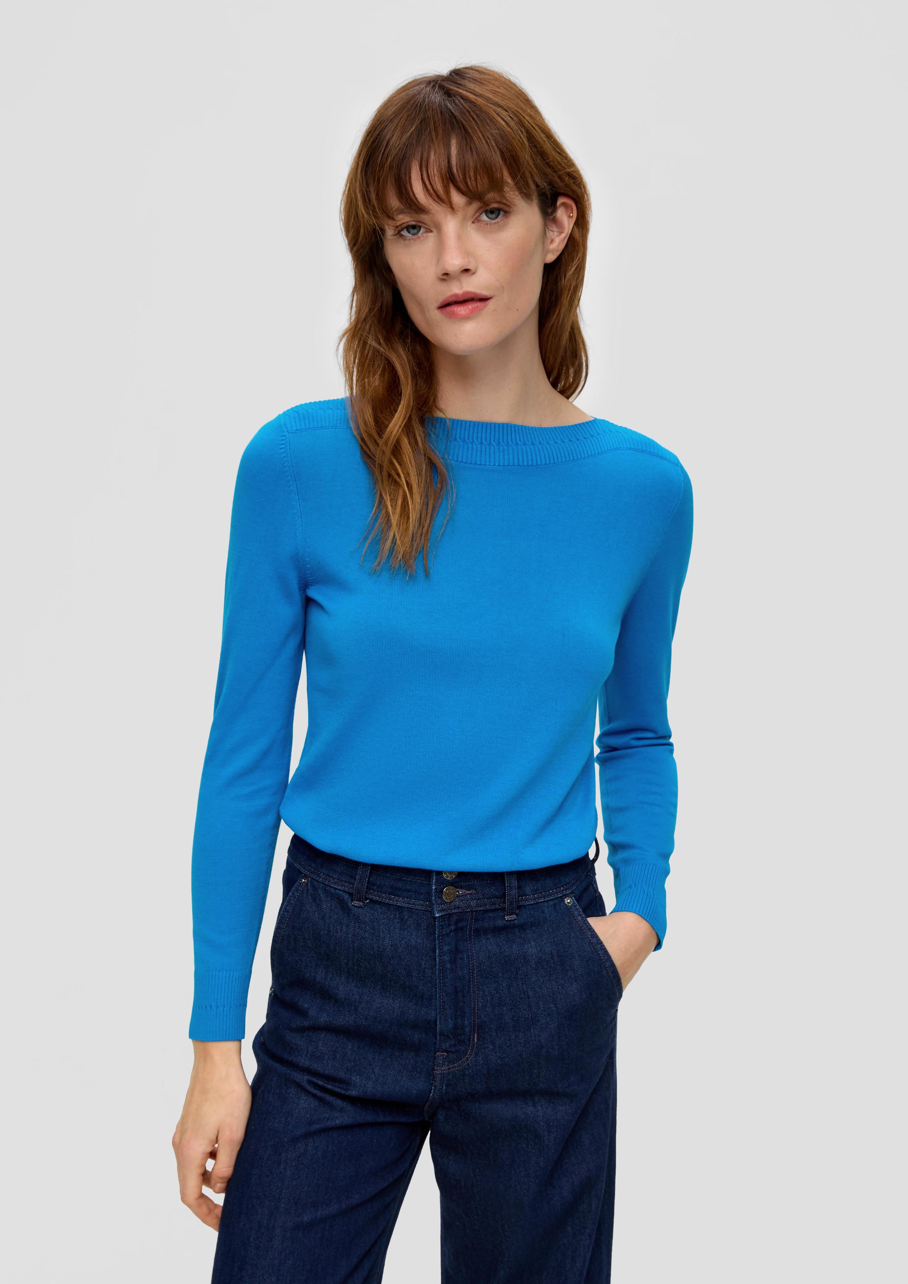 Feinstrickpullover mit U-Boot-Ausschnitt  2137761-5528