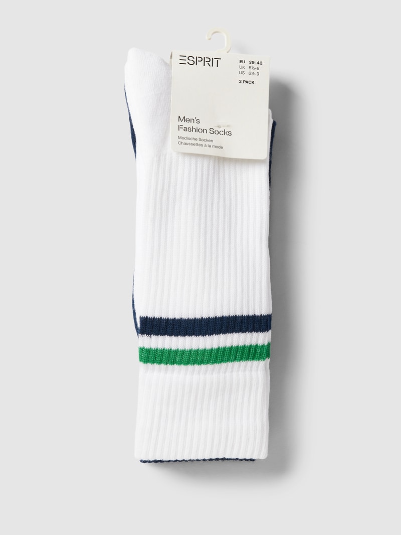 Socken mit Kontraststreifen im 2er-Pack in marineblau