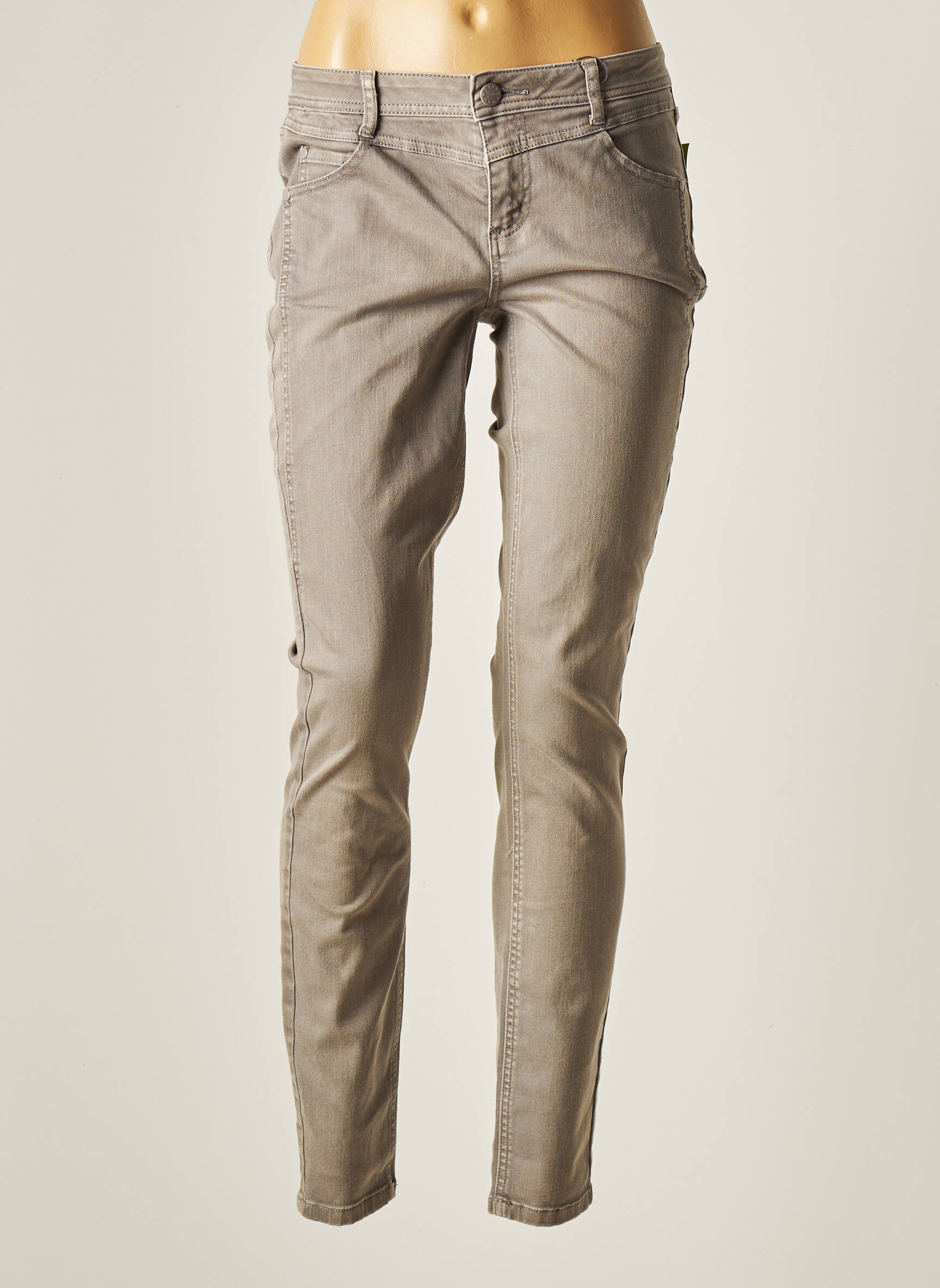 Street One Jeans Coupe Slim Femme couleur gris