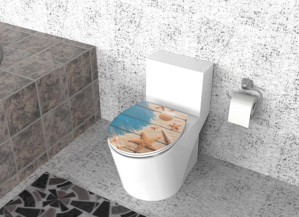 K&H Sanitary Duschwell Duroplast WC-Sitz Carving Printing - Muschel