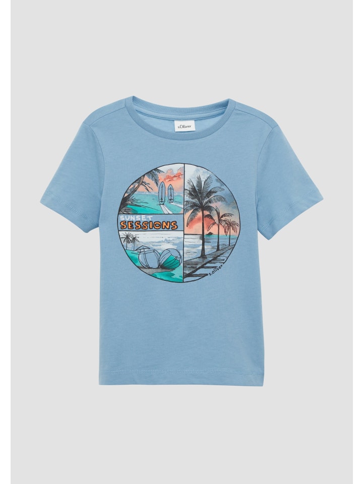 s.Oliver T-Shirt kurzarm in Blau günstig kaufen