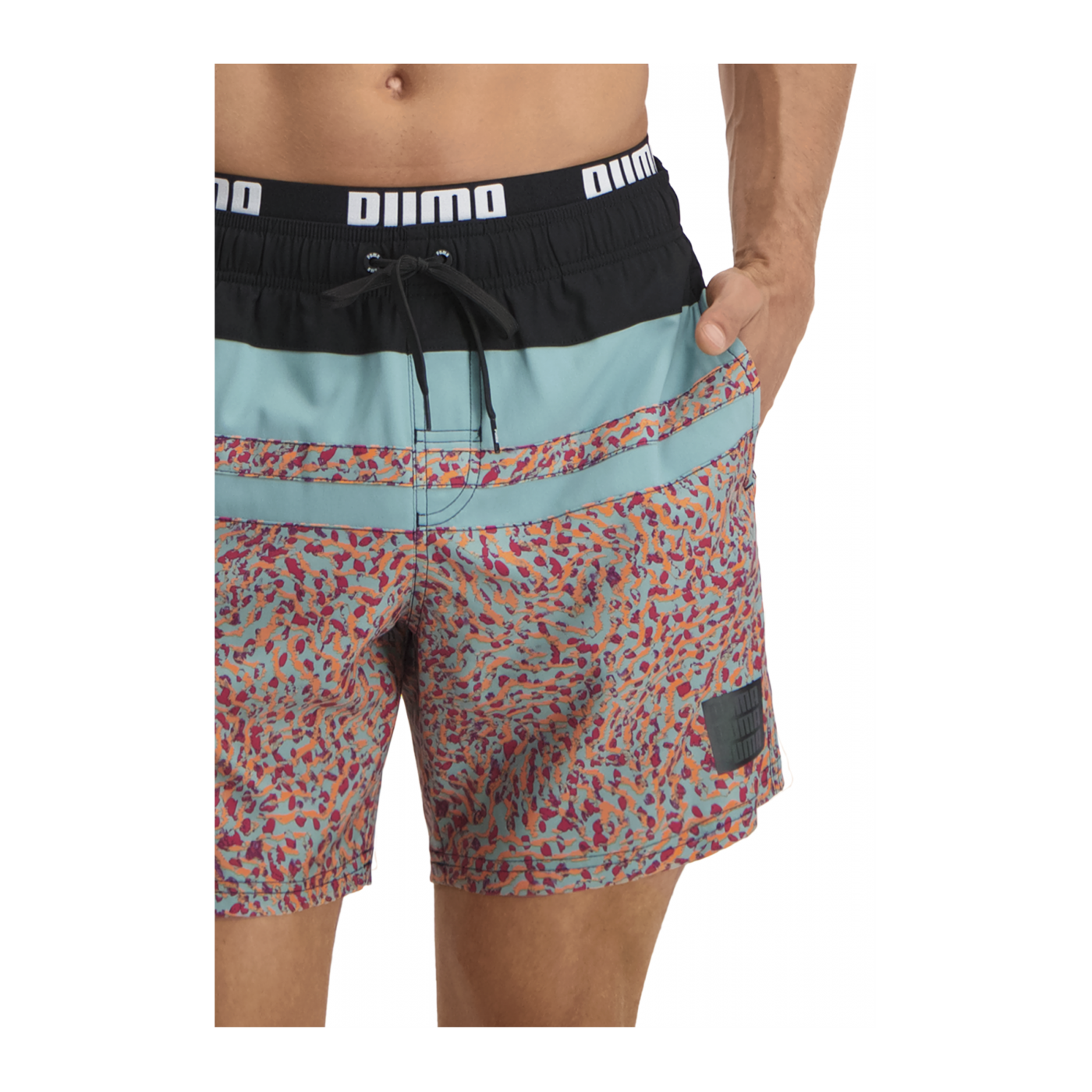 PUMA Swim Heritage Stripe Mid Badehose Pink F003