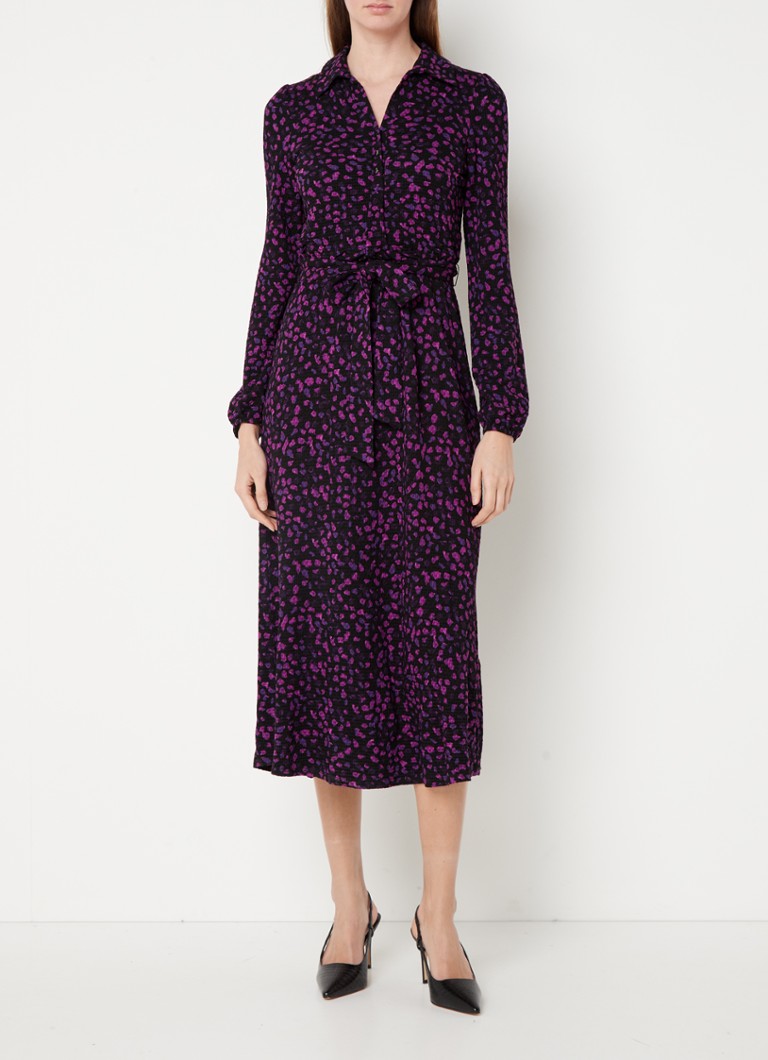 Phase Eight Loretta midi shirt dress with print and tie belt