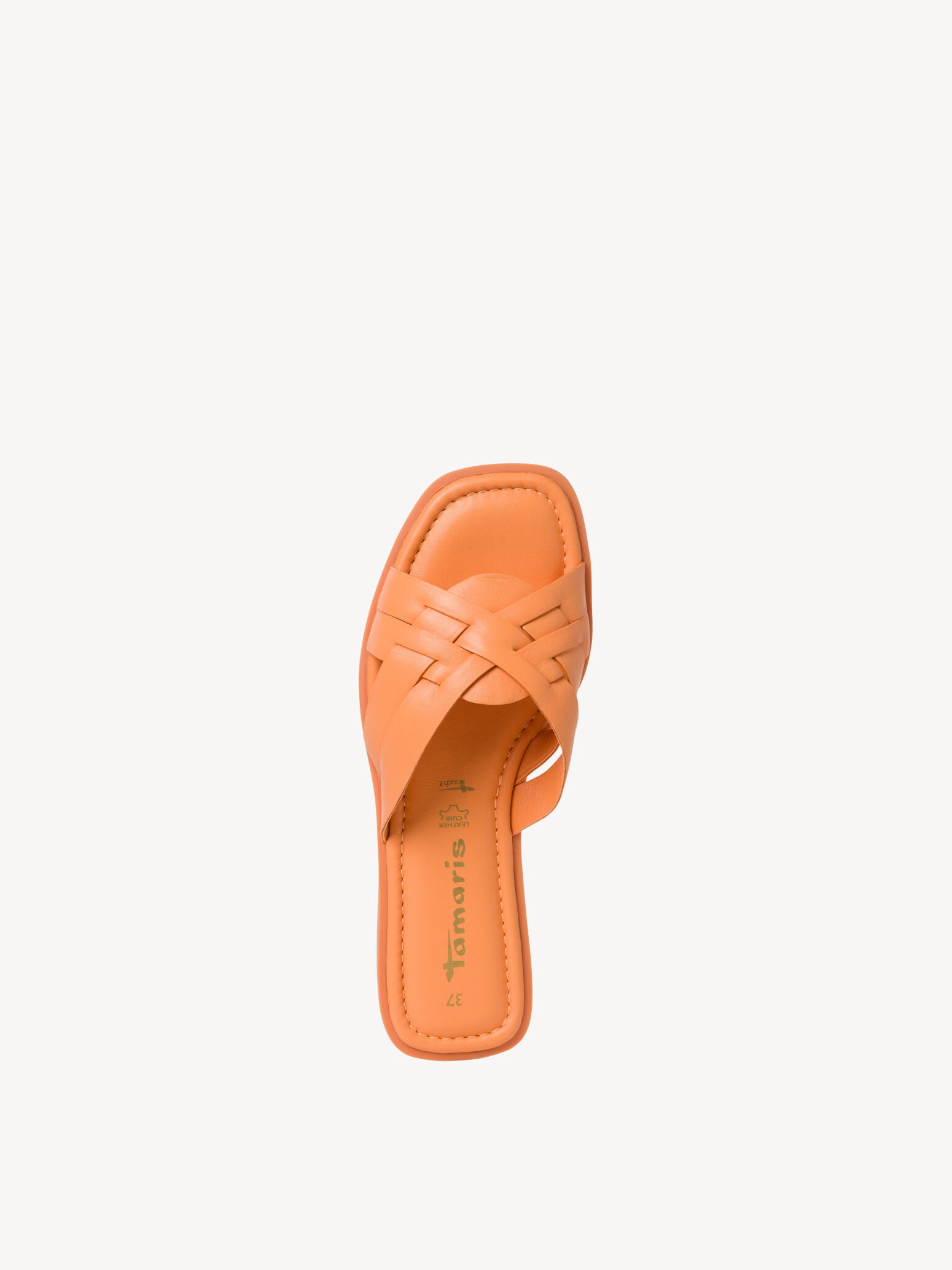 Mule en cuir - orange