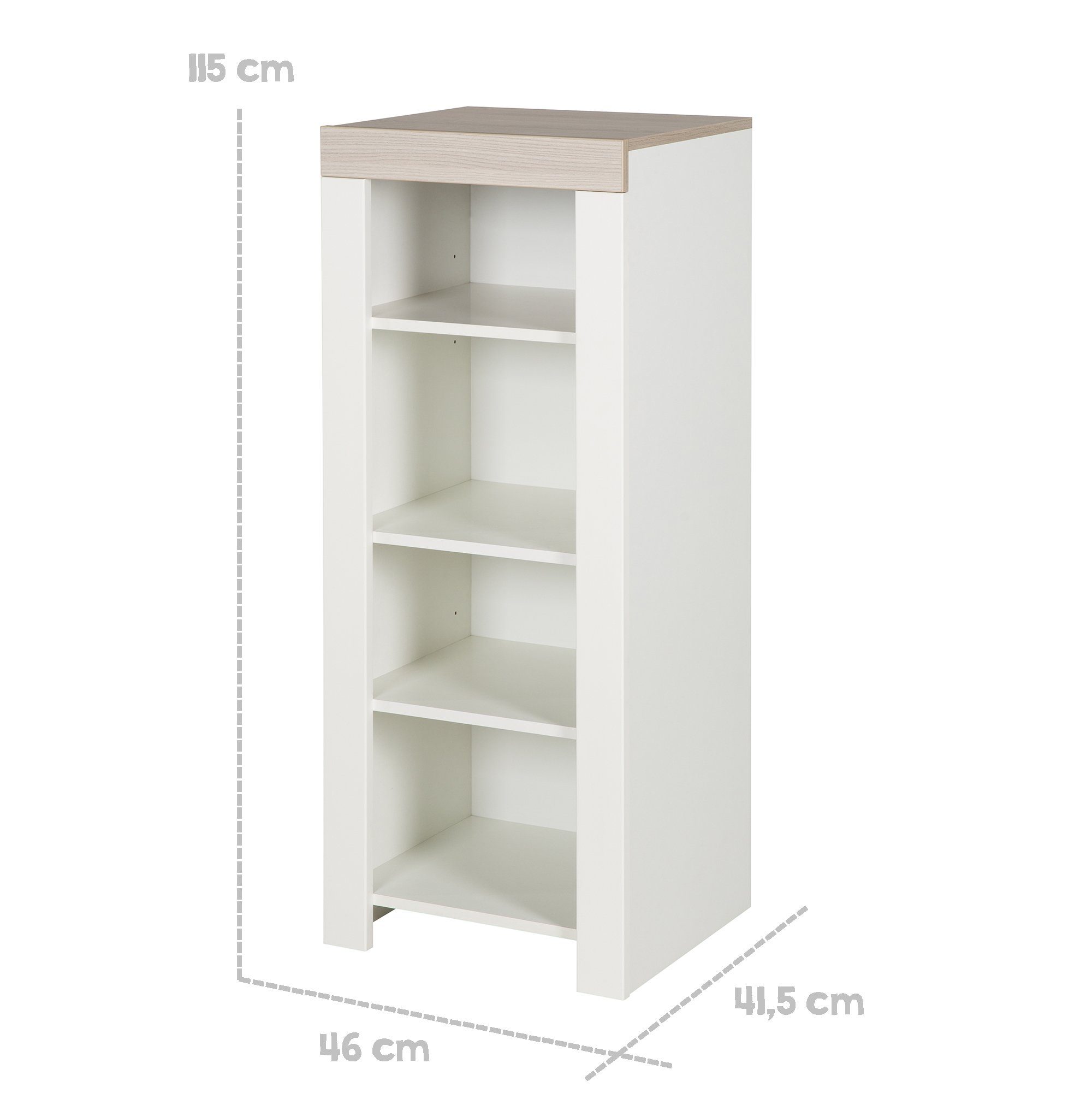 roba® Standregal Felicia, Spielzeugregal mit 4 offenen Fächern im modernen Landhausstil