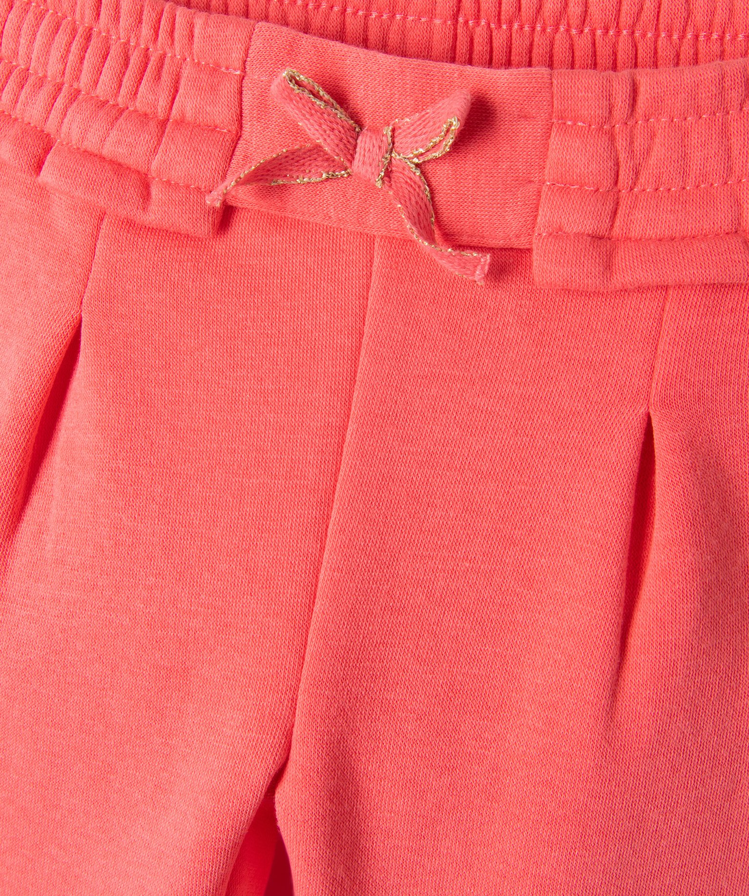 Pantalon bébé fille à pinces en maille rose fonce | GEMO