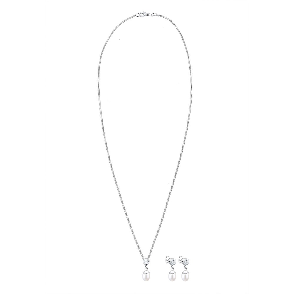 Elli Elli Ensemble de Bijoux Perle de culture d'eau douce pour dames et cristaux de zi Bijoux