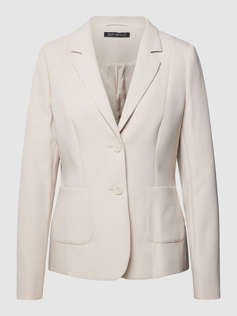 Blazer in unifarbenem Design mit 2-Knopfleiste in sand