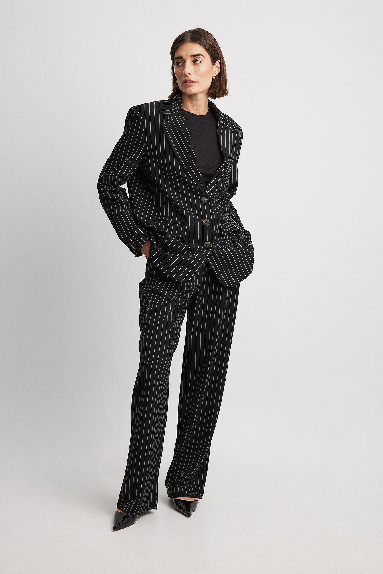 Gestreifter Oversize-Blazer