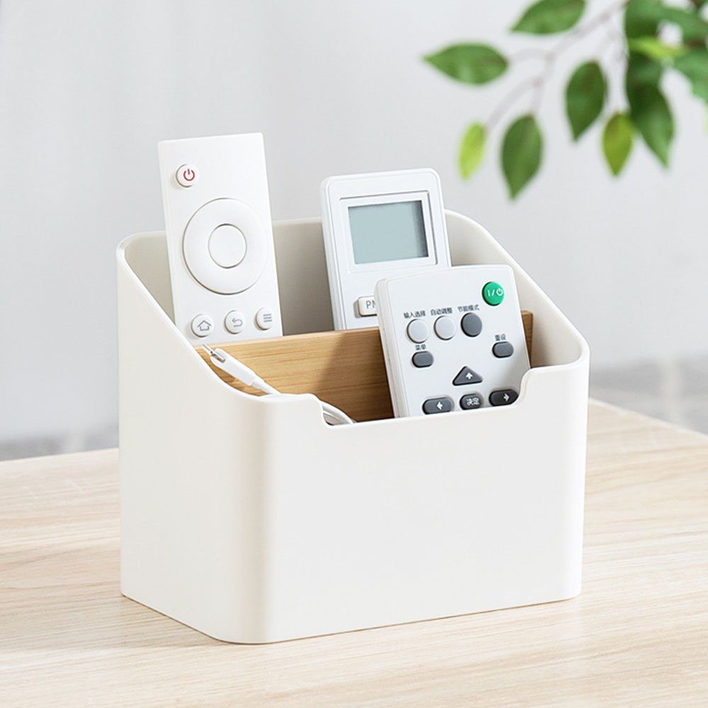 KOMIRO Aktenregal Holz Desktop Organizer Stiftehalter 14,3*9,2*12cm, Weiß