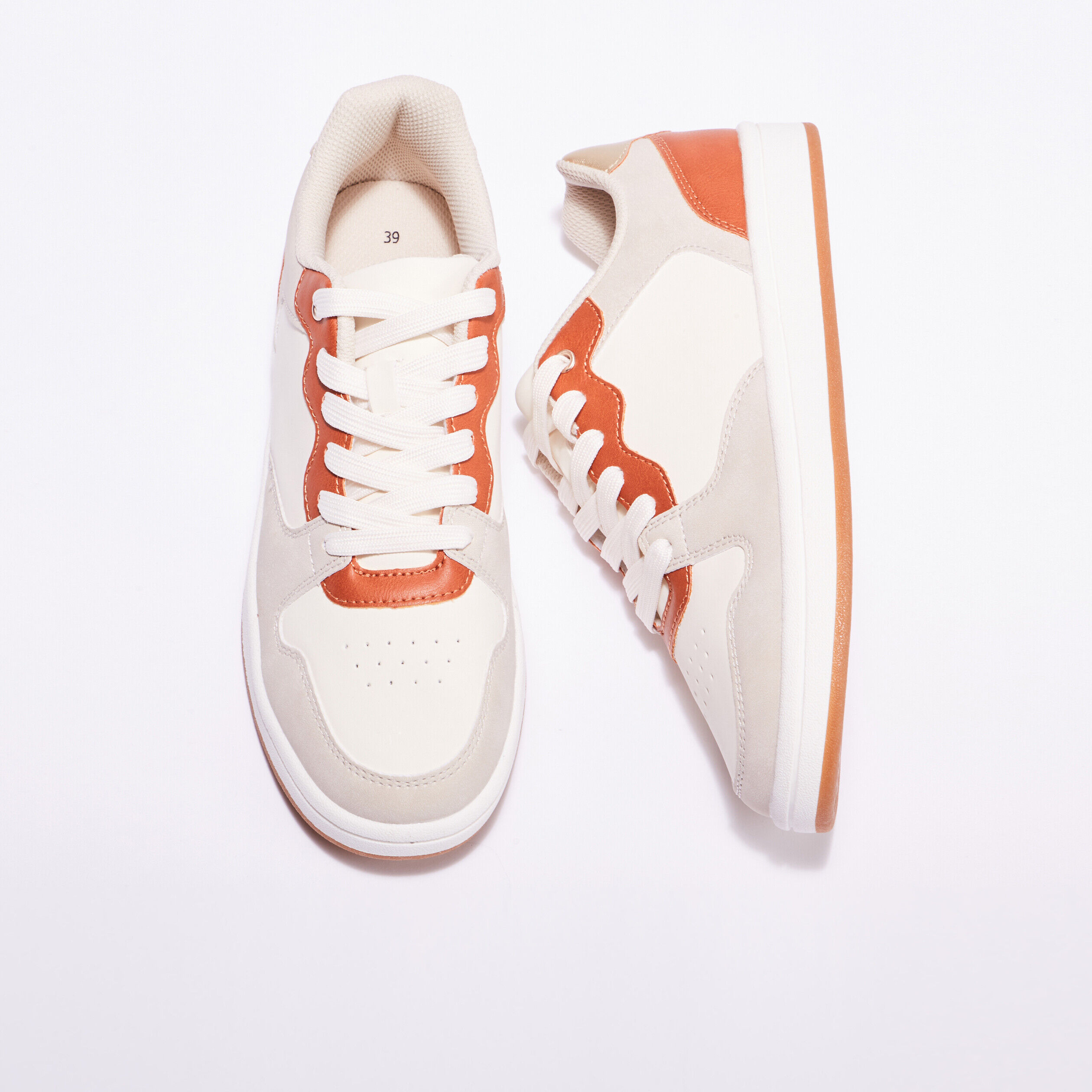 Baskets plates orange foncé femme | Cache Cache