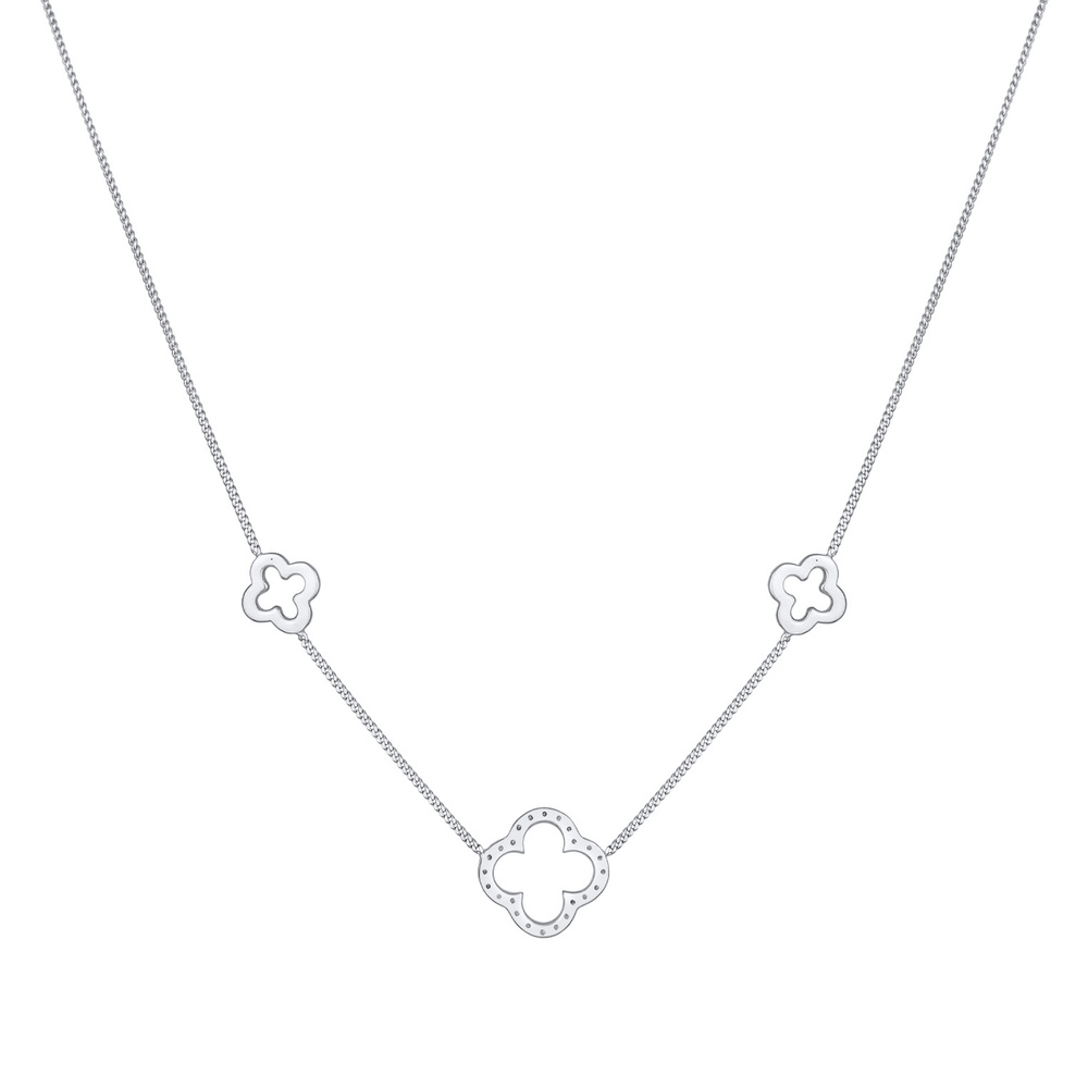 Elli Elli Collier Femmes symbole trèfle chance avec zirconia en argent sterling 925 collier