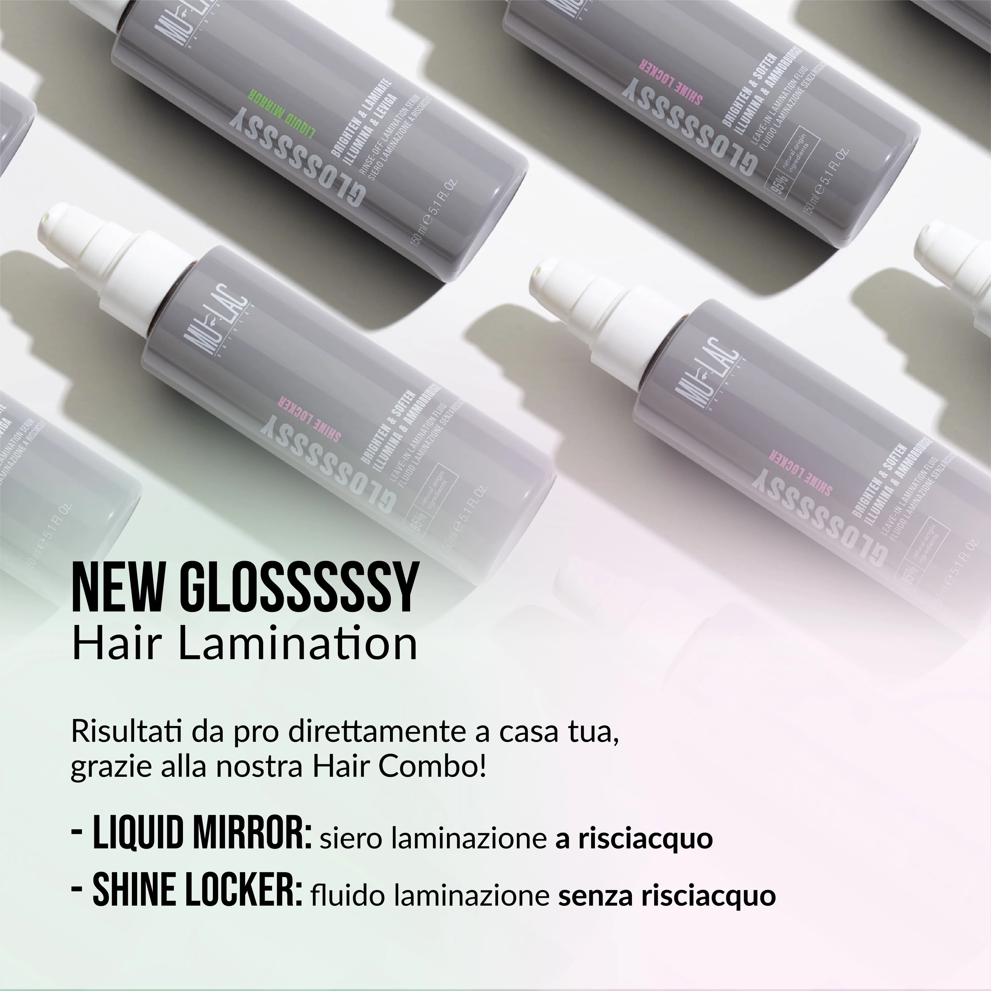Hairlab Glossssy Liquid Mirror - Serum za laminiranje koji se ispire - Serum za stiliziranje i završnu obradu kose, Sjajna kosa