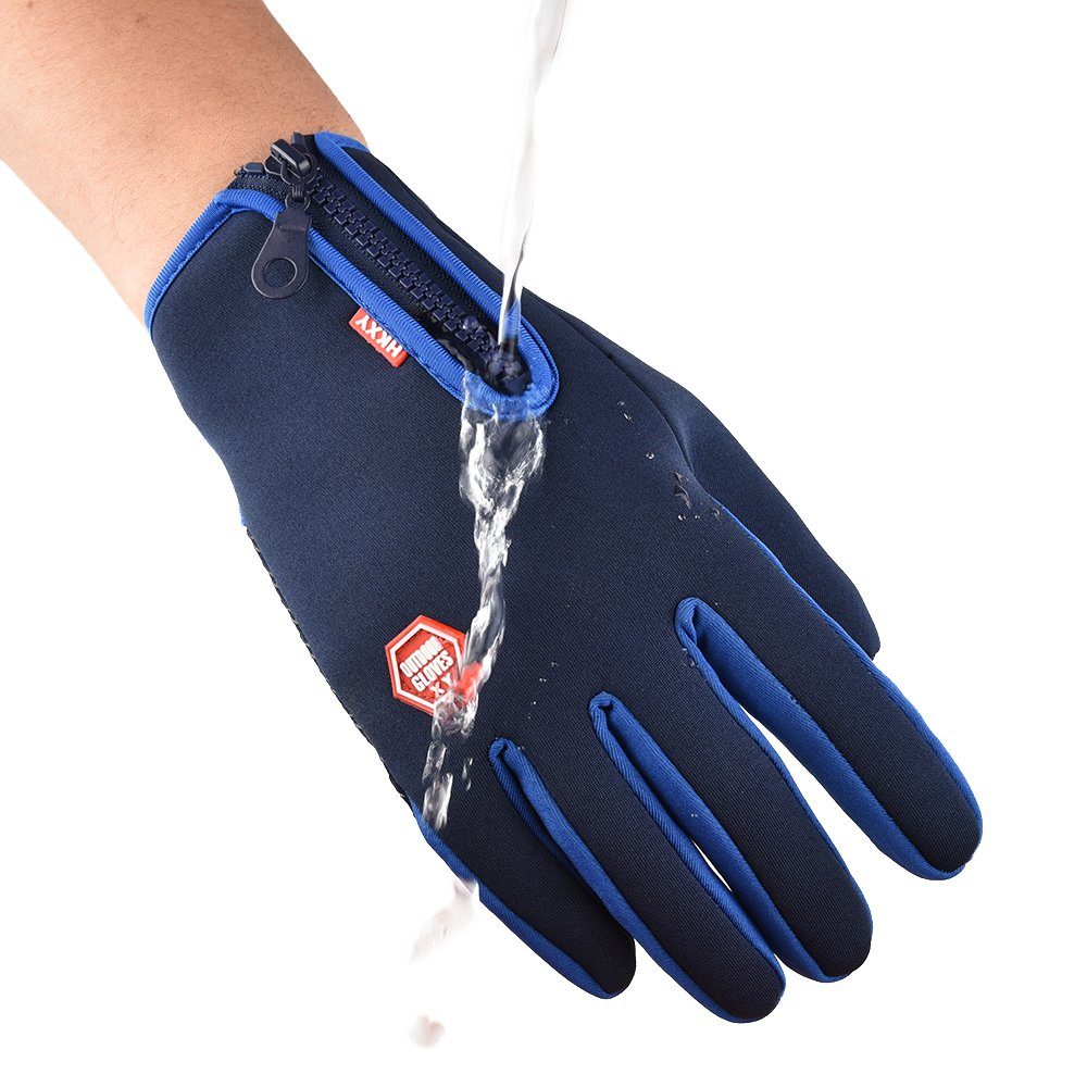 LAPA HOME Fahrradhandschuhe Damen Herren Wasserdicht Winterhandschuhe Touchscreen Sporthandschuhe Anti-Rutsch Fleecehandschuhe Warm Laufhandschuhe für Outdoor Klettern