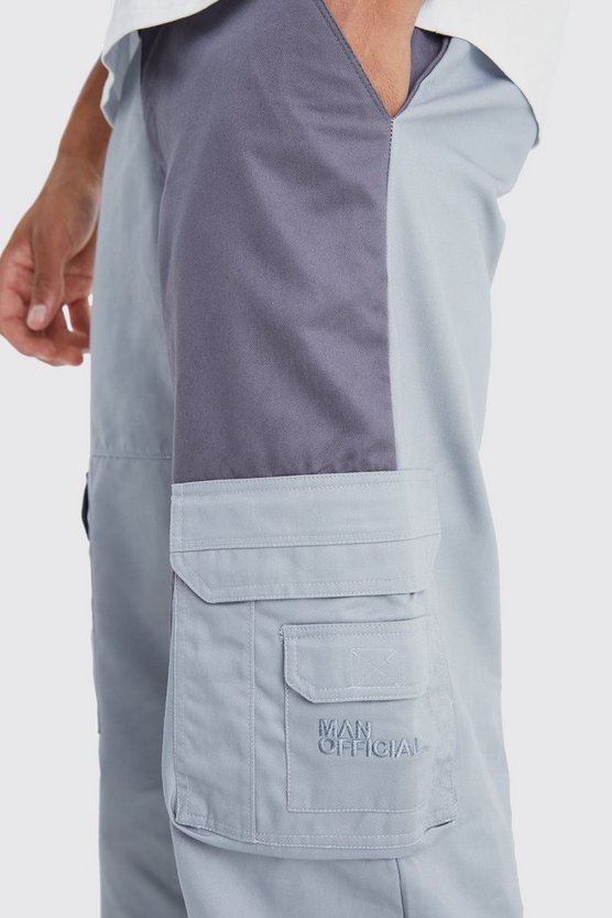 Tall lockere Colorblock Cargo-Hose mit Logo