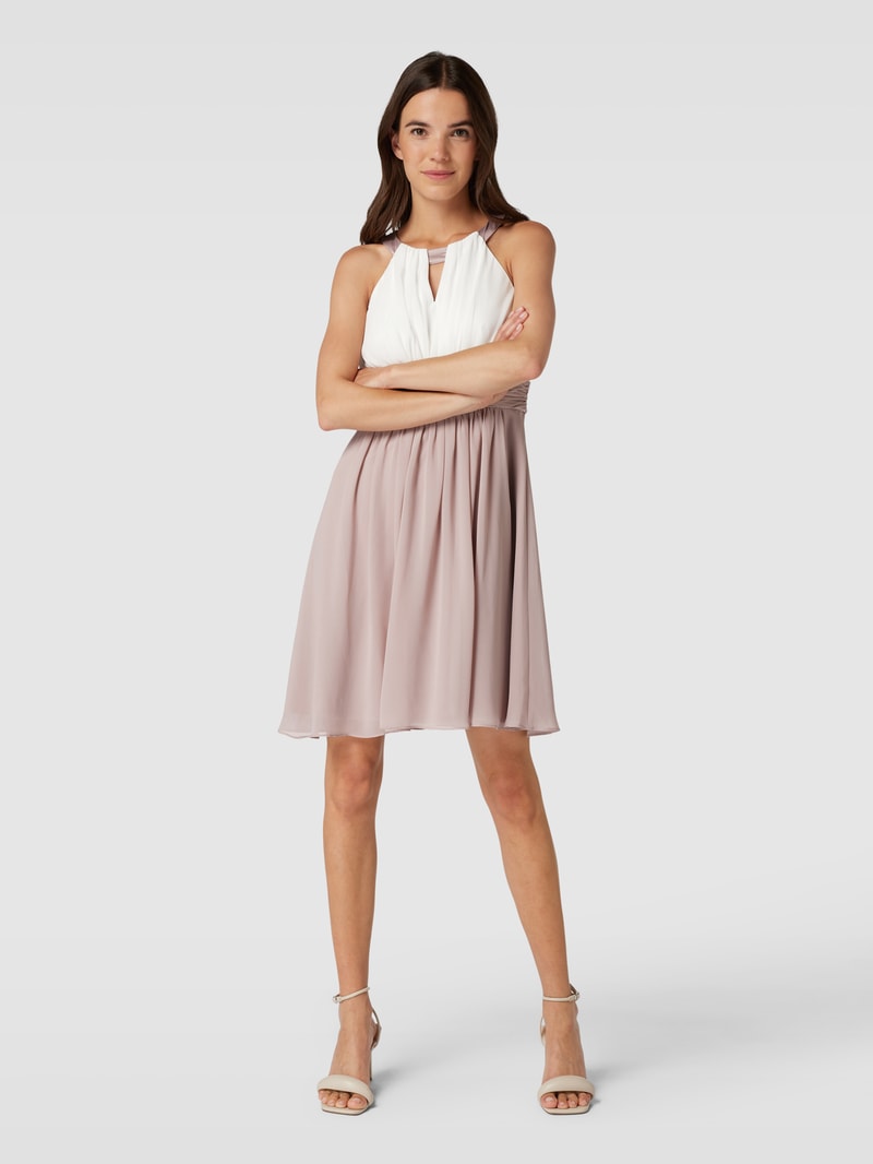 Cocktailkleid mit Neckholder in mauve