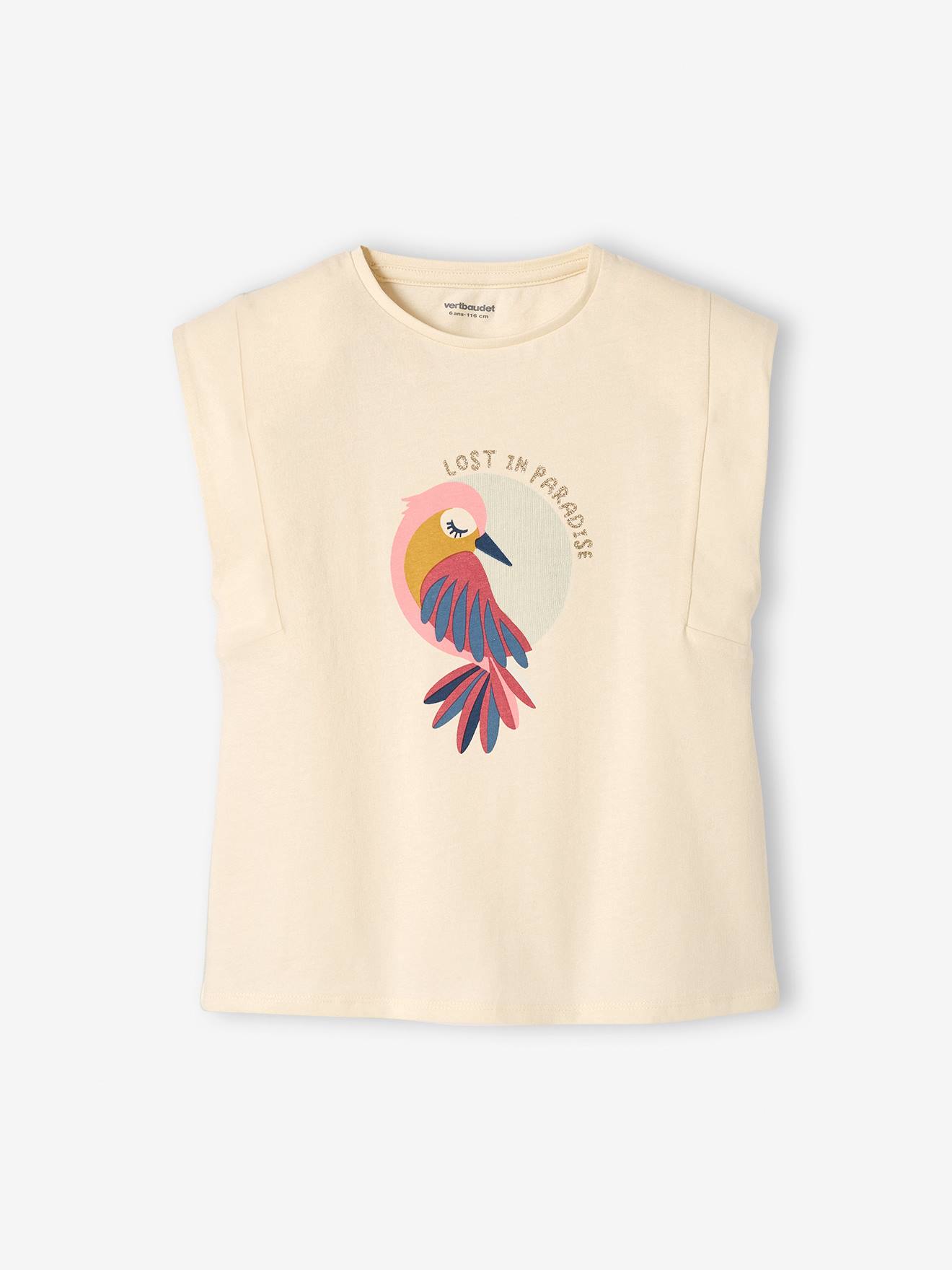 Vertbaudet Mädchen T-Shirt, Paradiesvogel Oeko-Tex - bonbon rosa