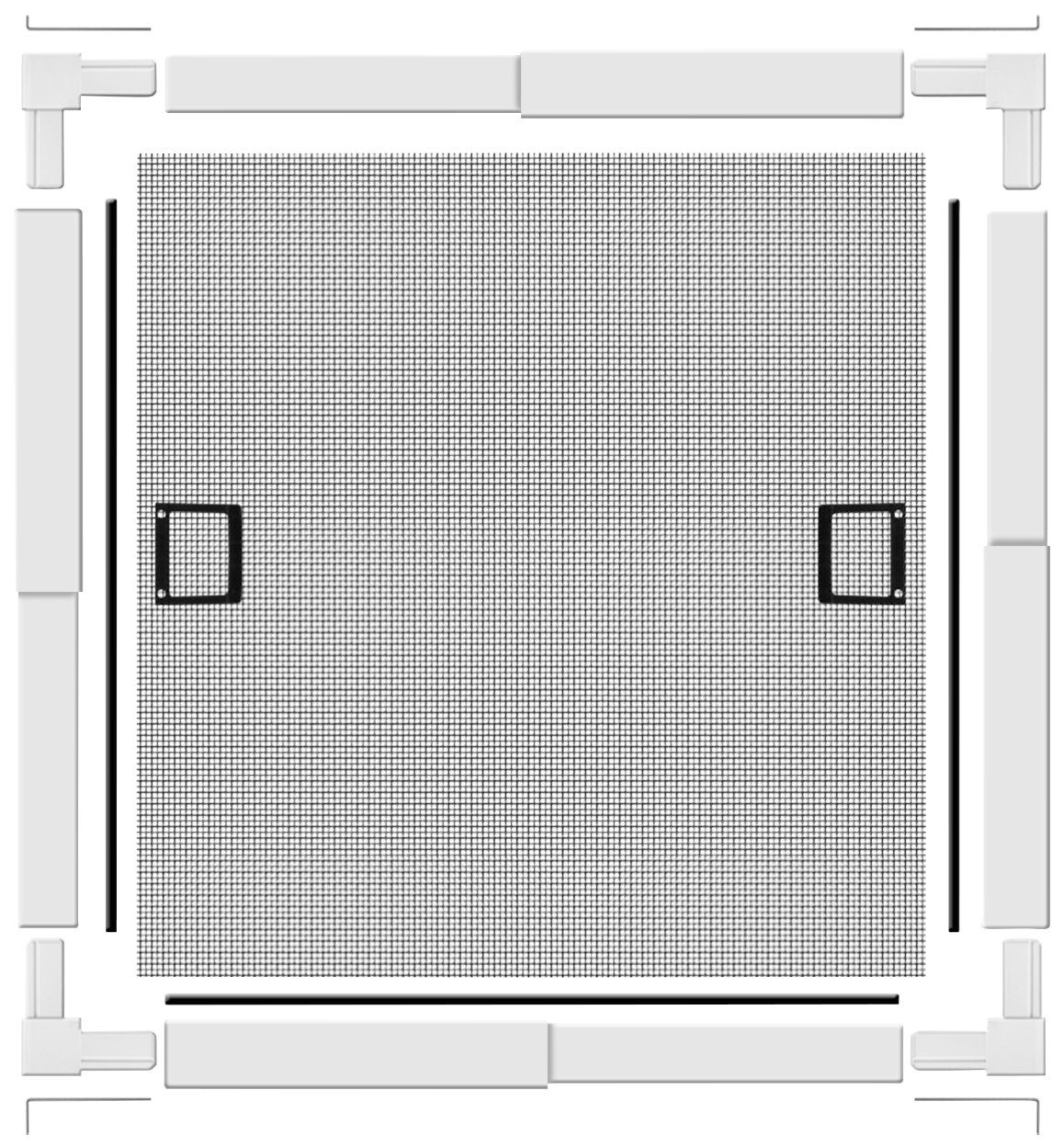 SCHELLENBERG Insektenschutz-Fensterrahmen Telescope, ausziehbarer Insektenschutz-Rahmen, für Fenster bis max. 140 x 150 cm, weiß, 70080