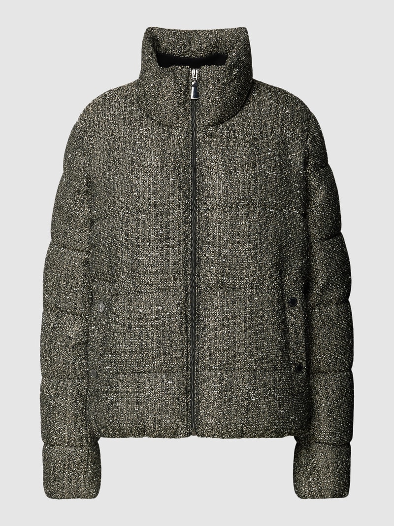 Steppjacke in Bouclé-Optik in schwarz