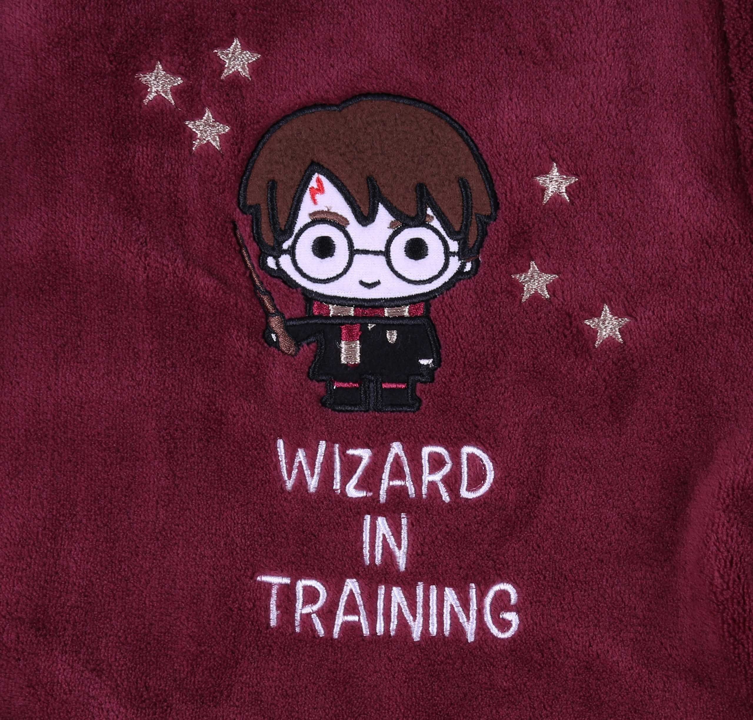 Sarcia.eu Bademantel HARRY POTTER Bademantel, bordeauxrot-dunkelblau mit Sternen-Print M