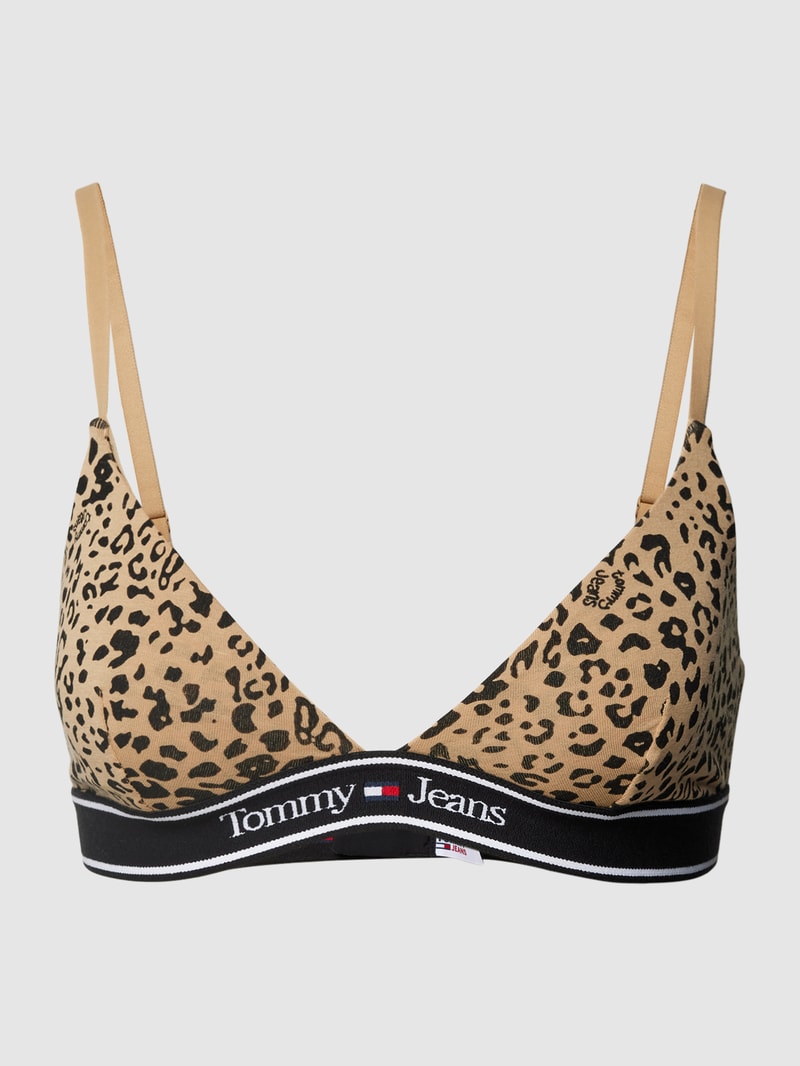 Triangel-BH mit Animal-Print in camel