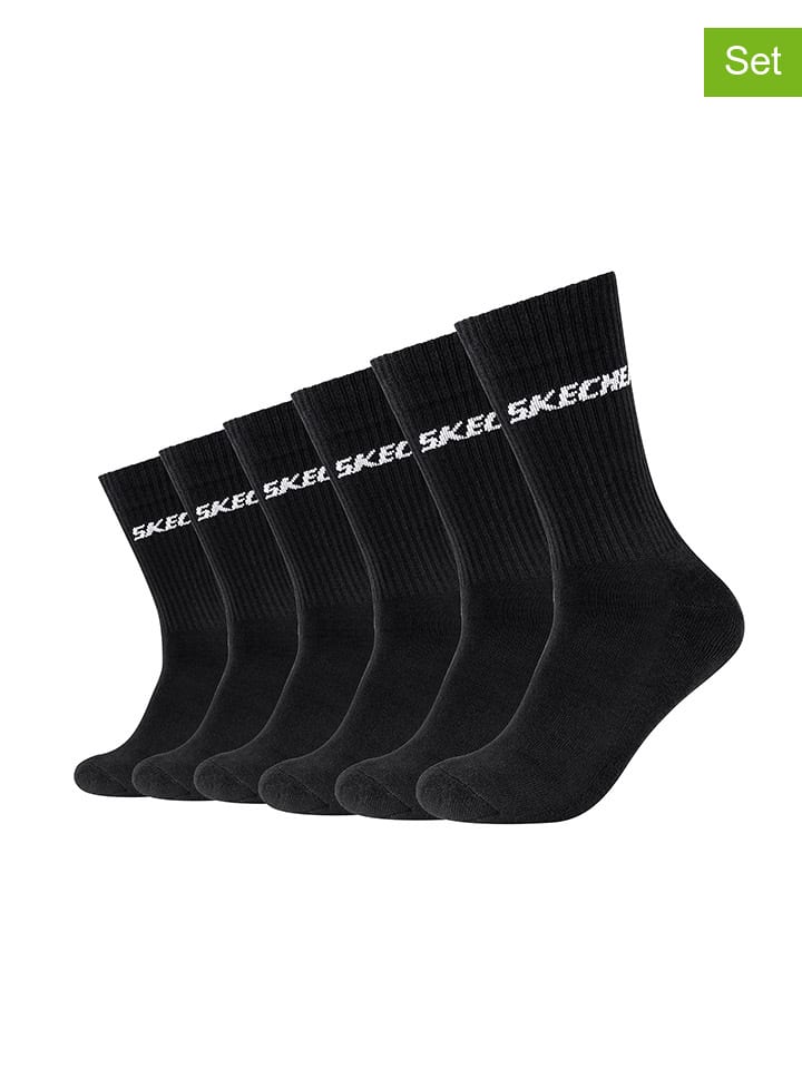 Skechers 6er-Set: Tennissocken in Schwarz günstig kaufen