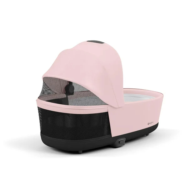 Cybex Priam V4 stroller set in peach pink with matte black frame
