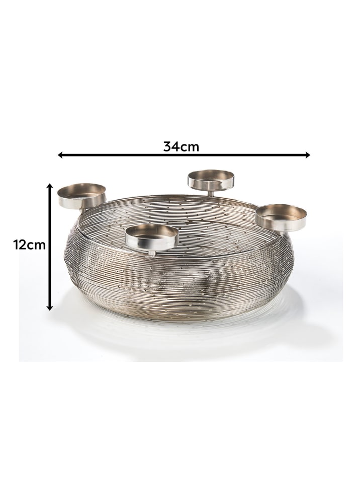 kobolo Adventskranz CANDLEBOWL4 in Silber günstig kaufen onesize
