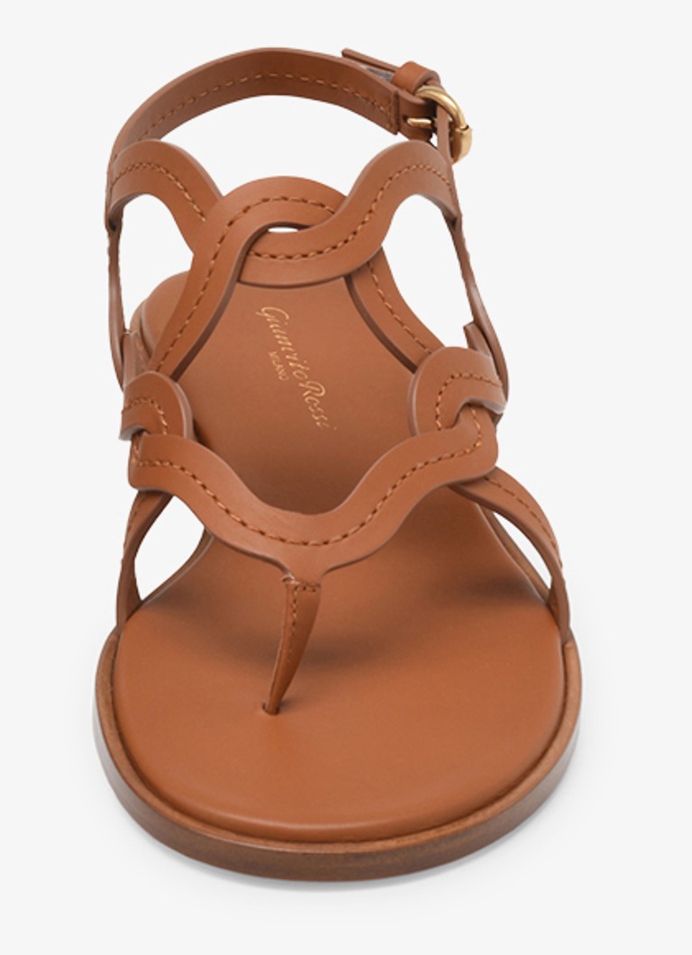 Sandale flip-flop din piele de vițel Amalfi Gianvito Rossi