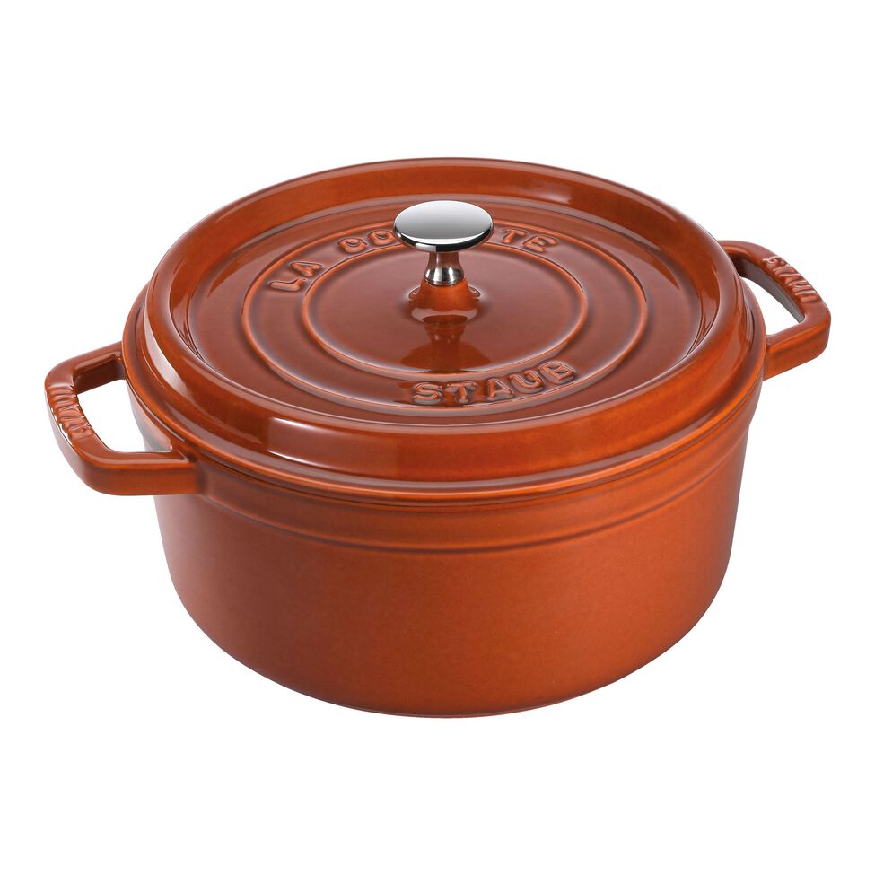 Cocotte 28 cm, rund, Zimt, Gusseisen