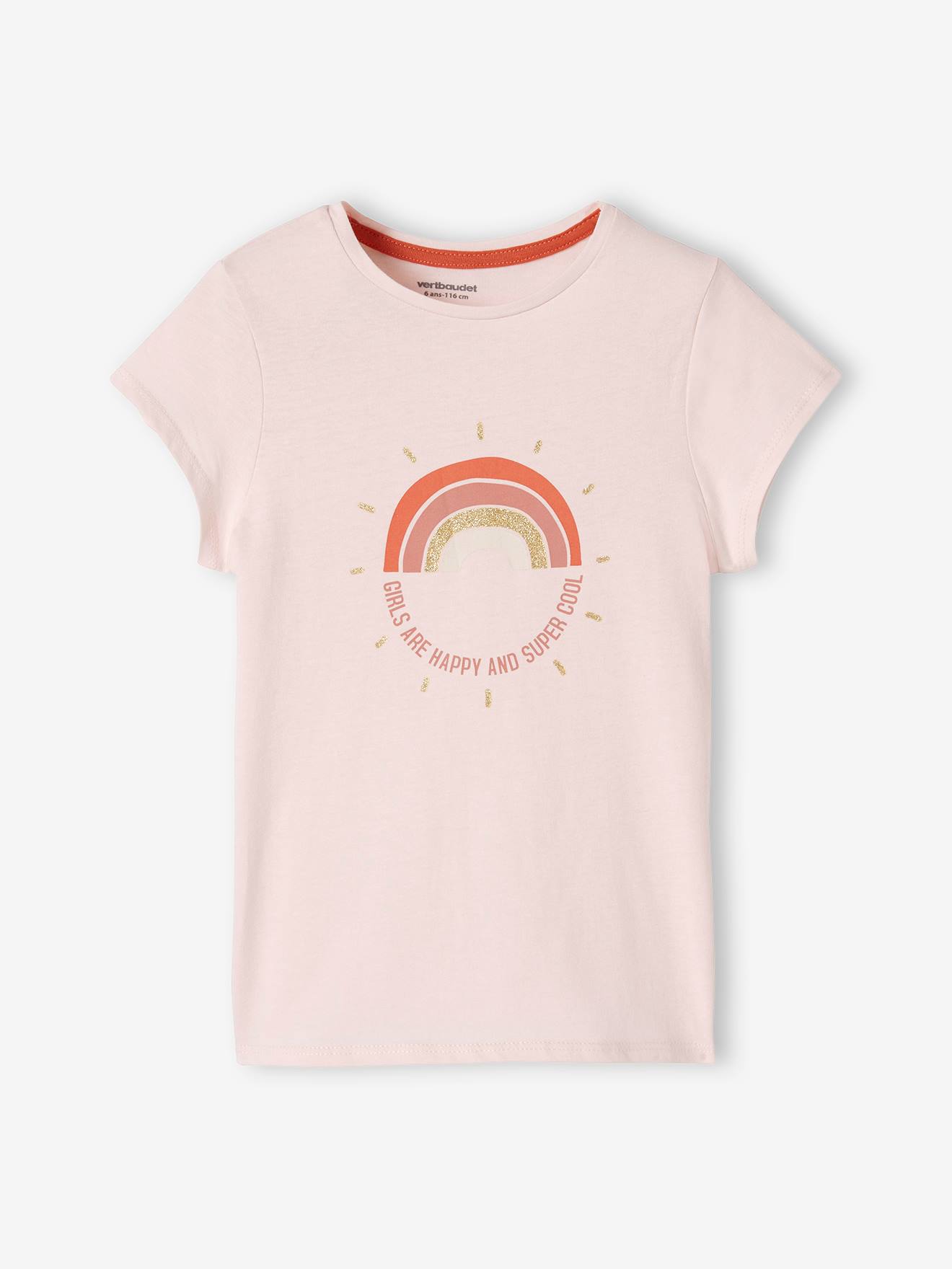 Lot de 3 t-shirts Basics détails irisés fille framboise