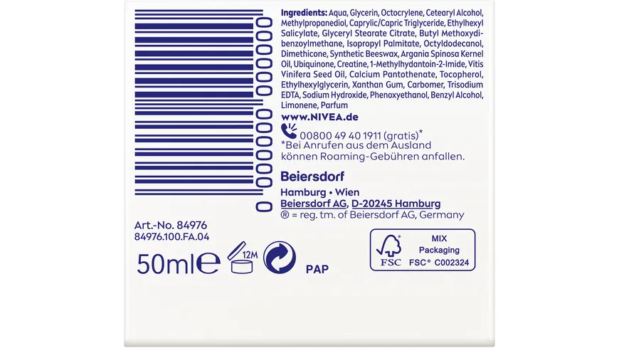 NIVEA Q10 Anti-Falten Extra-Reichhaltige Tagespflege Trockene Haut LSF15 50 ml