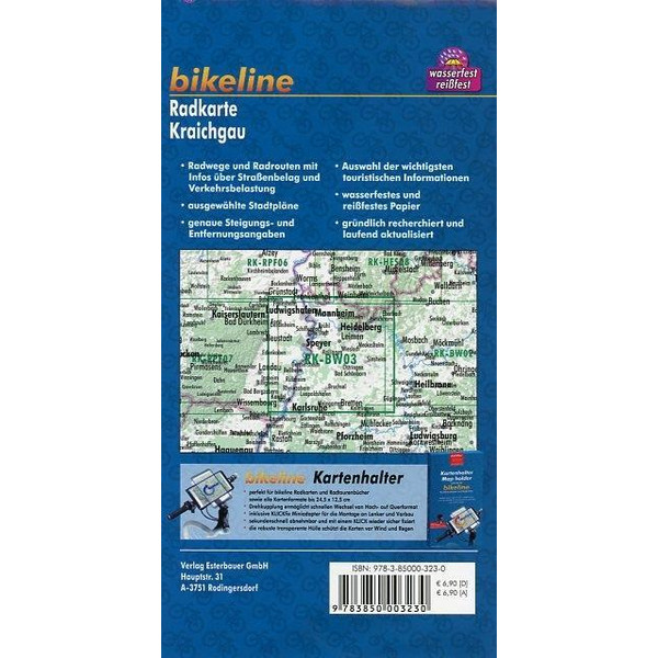 Bikeline Radkarte Deutschland Kraichgau 1 : 75 000 - Fahrradkarte