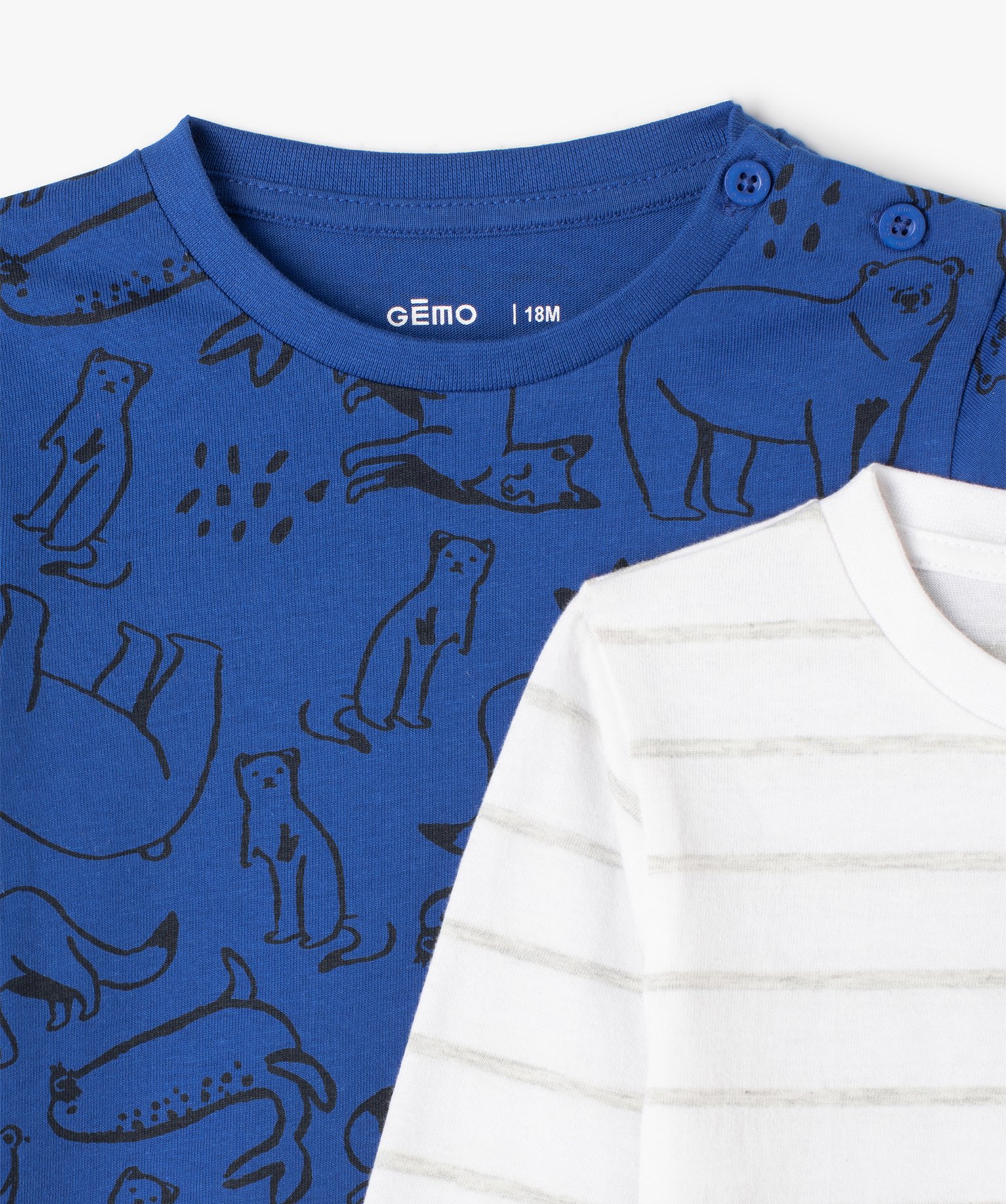 Tee-shirt bébé Garçon à manches longues (lot de 3) blanc | GEMO