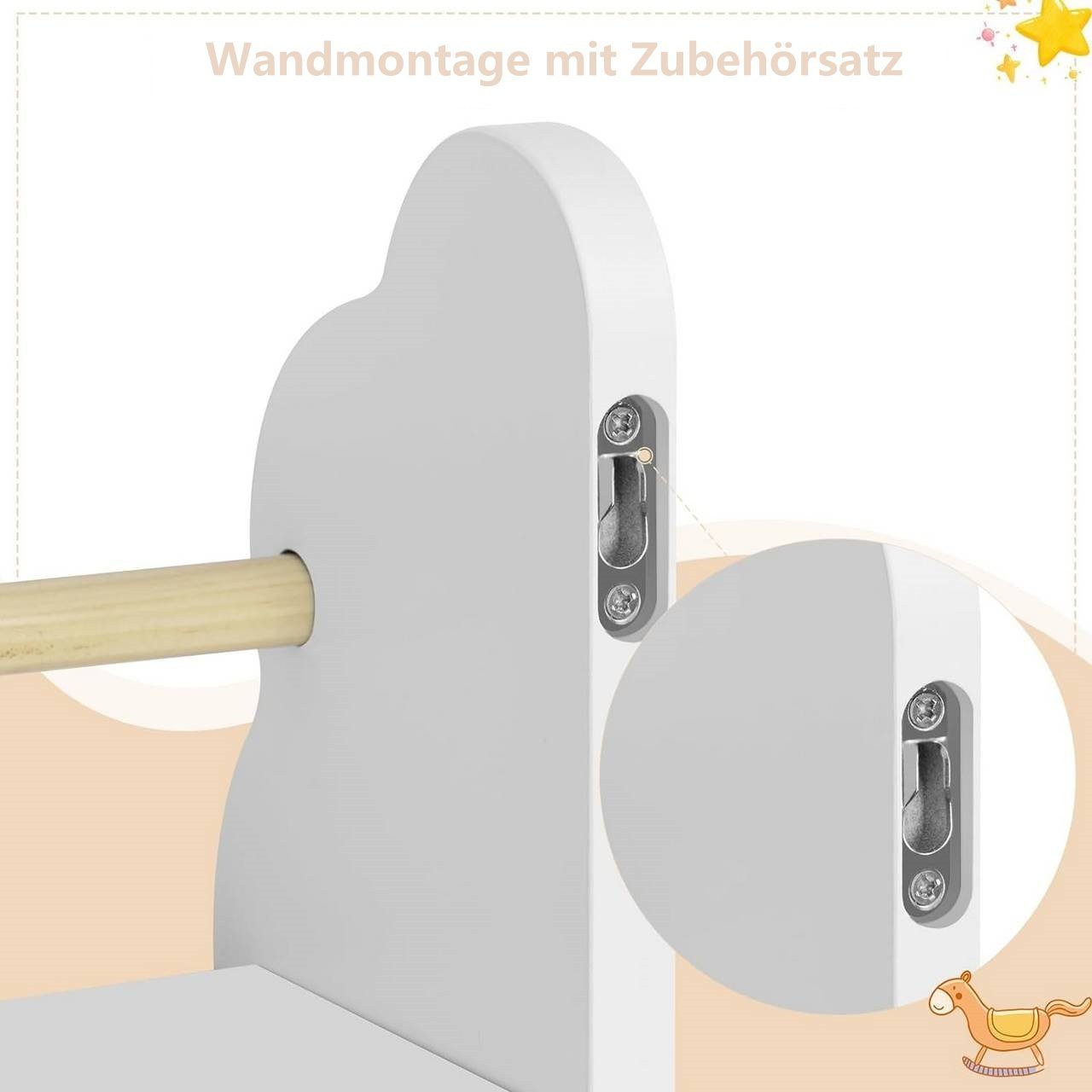 Woltu Kinderregal, 3-tlg., Kinderbücherregal Wandregal aus Kiefernholz MDF
