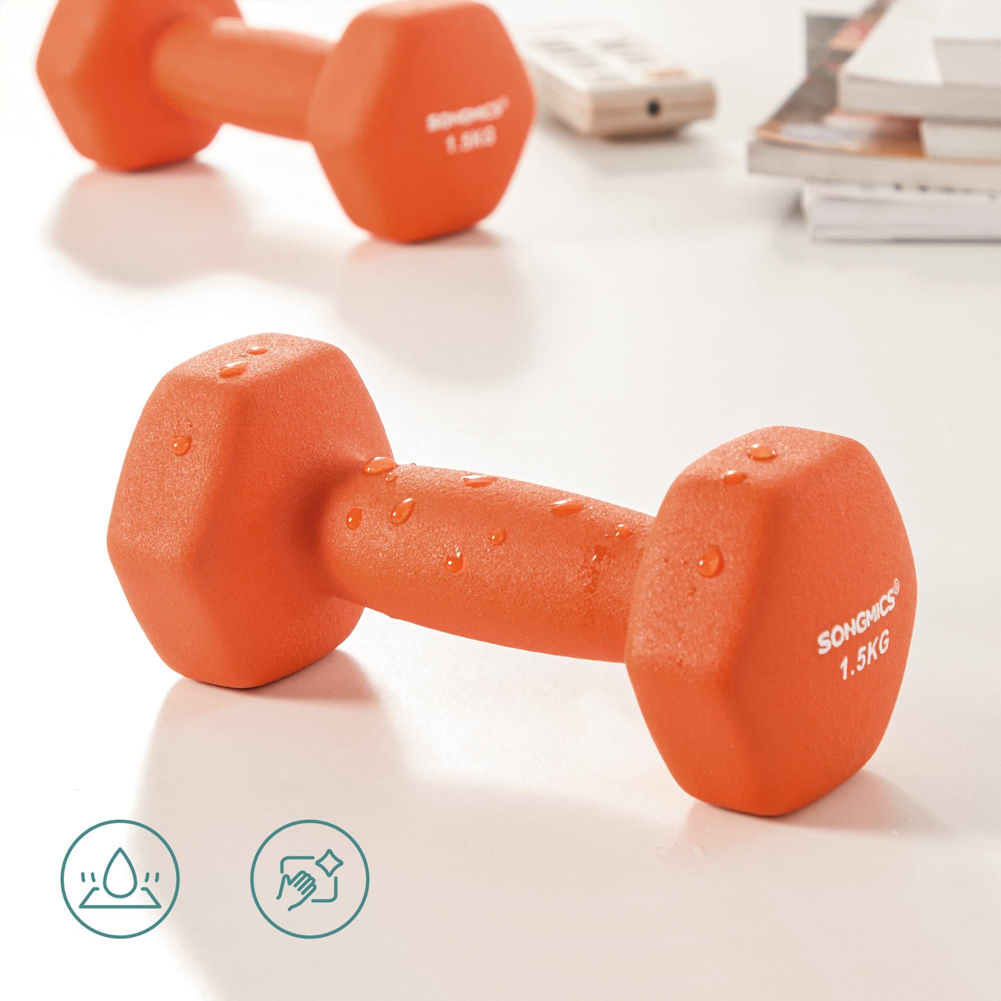 SONGMICS Kurzhantel Kurzhanteln, 2er Set, Krafttraining, zu Hause, Büro