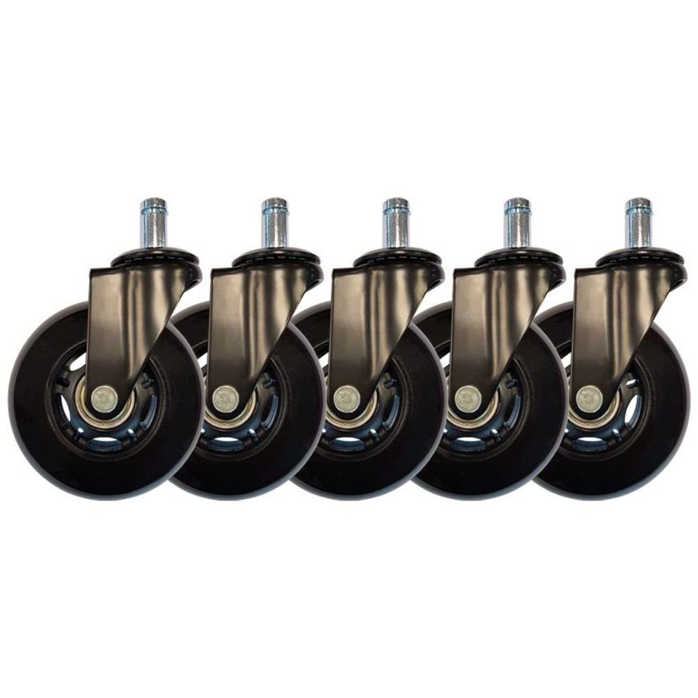 LC-Power Stuhlrolle LC-CASTERS-7BB-SPEED Gaming Stuhlrollen Set, Gamingstuhlrollen, Ersatzstuhlrollen Set, Inline-Skater-Rollen für Gamingstuhl, leichtläufig, 5 Stück