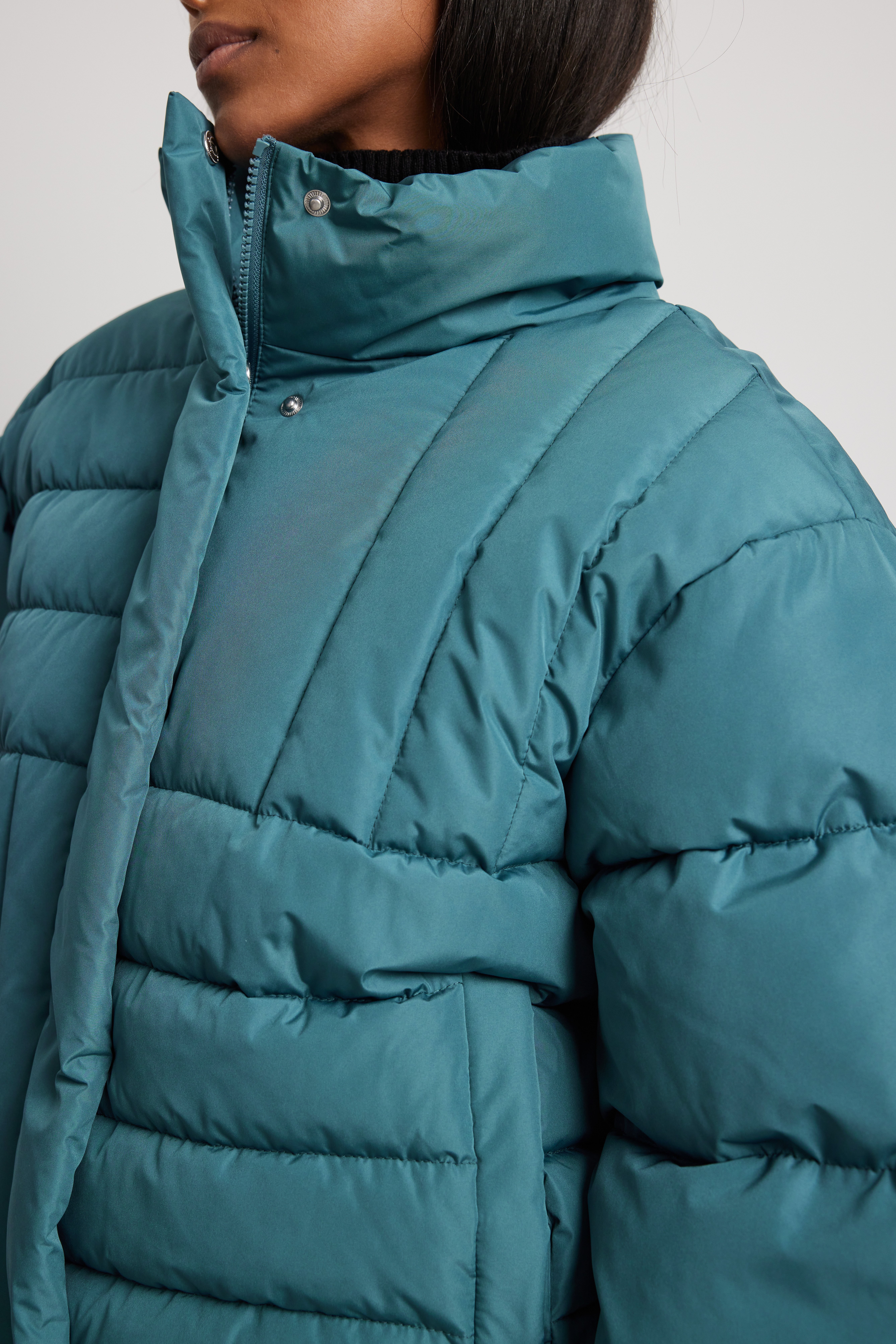 Wattierte Jacke mit Steppdetails