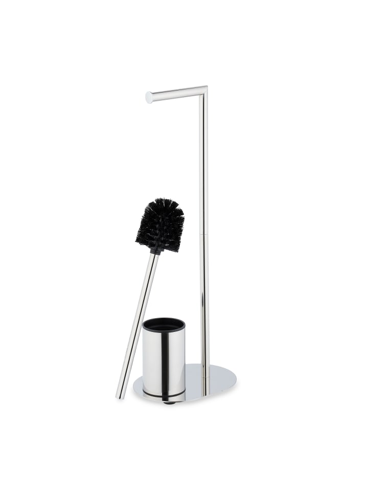 relaxdays WC Garnitur in Silber - (B)23 x (H)63 x (T)17 cm günstig kaufen onesize