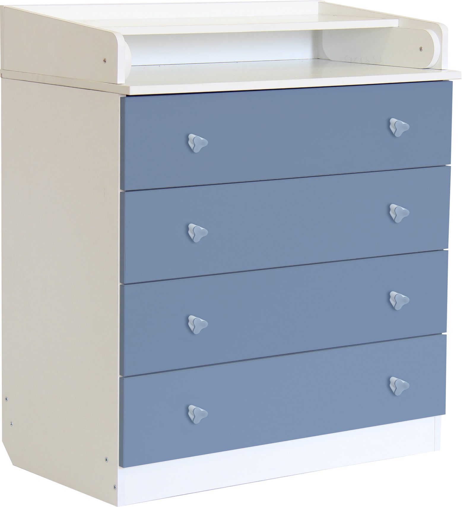 Polini kids Wickelkommode Simple 1580, weiß/blau, mit aufklappbarem Wickelaufsatz