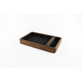 Würfelschale mit 2 Taschen Echtholz Braun