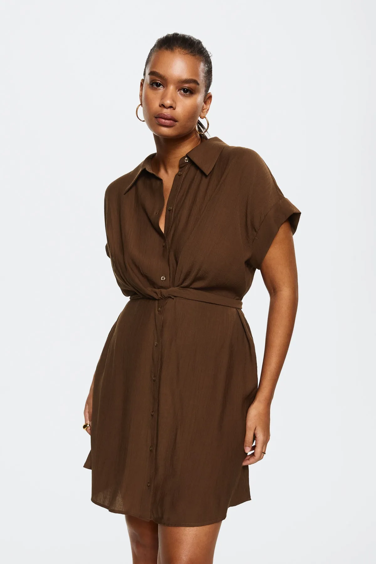 MANGO  Braunes Damenkleid 37710456