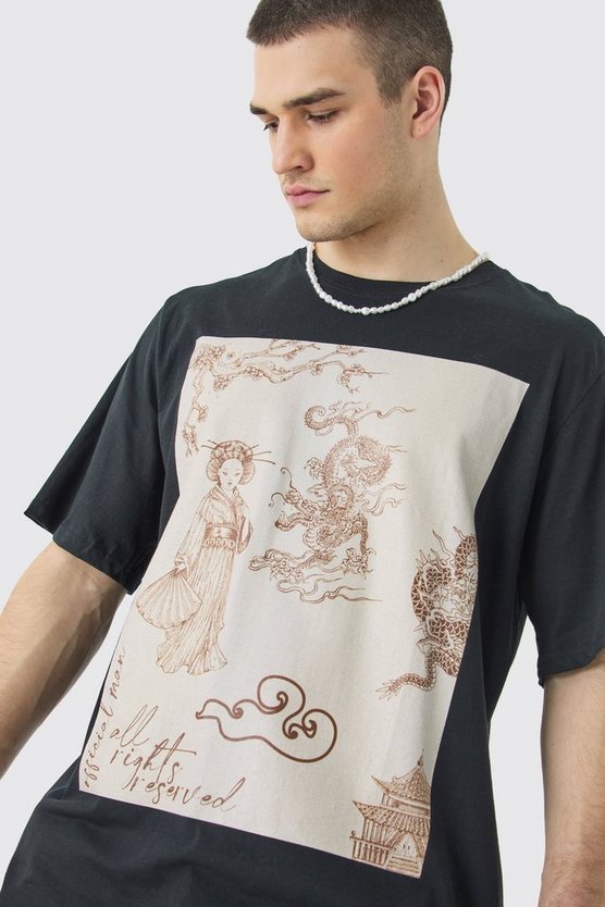 Tall Oversize T-Shirt mit Print