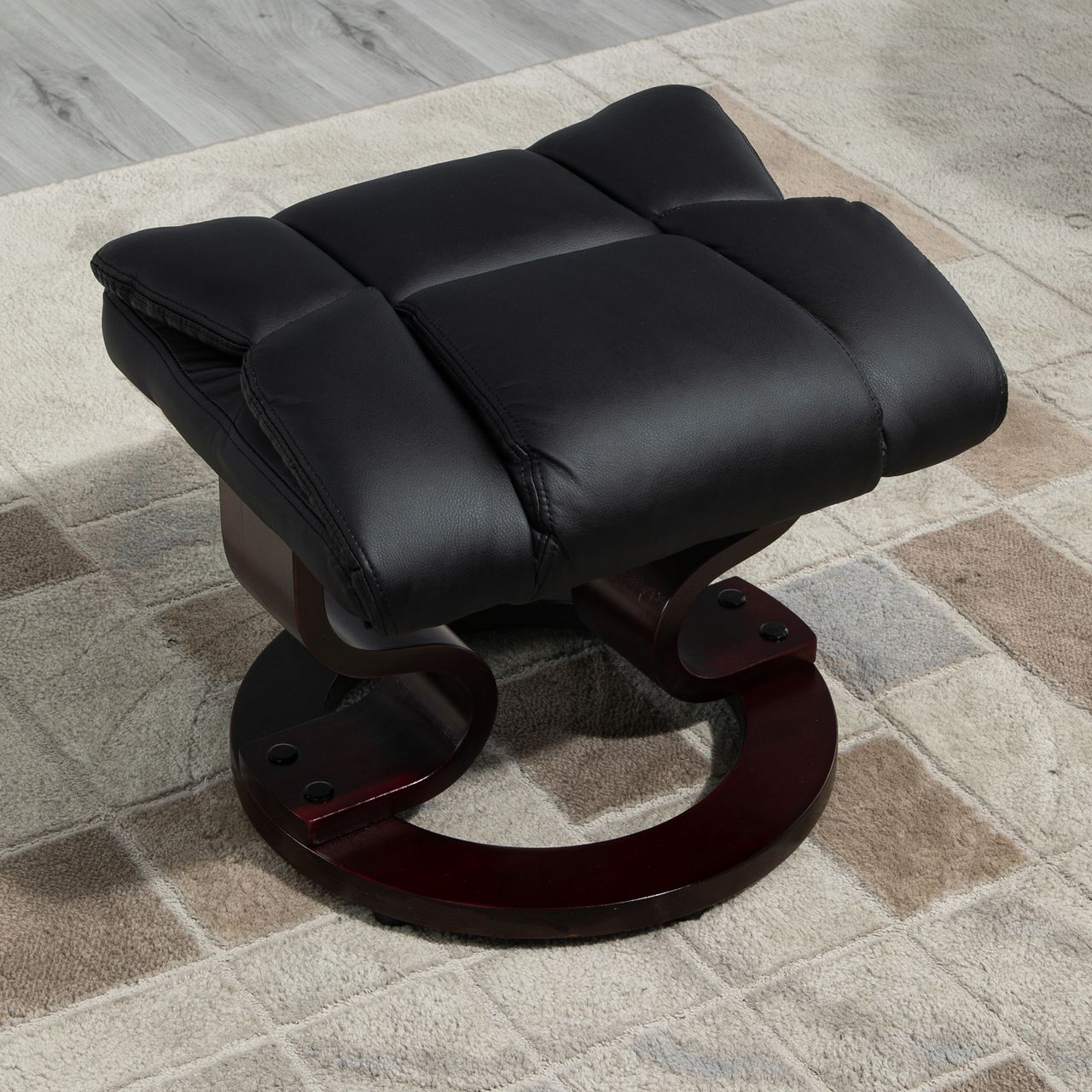 HOMCOM Relaxsessel mit Hocker drehbarer Ruhesessel TV-Sessel mit Liegefunktion