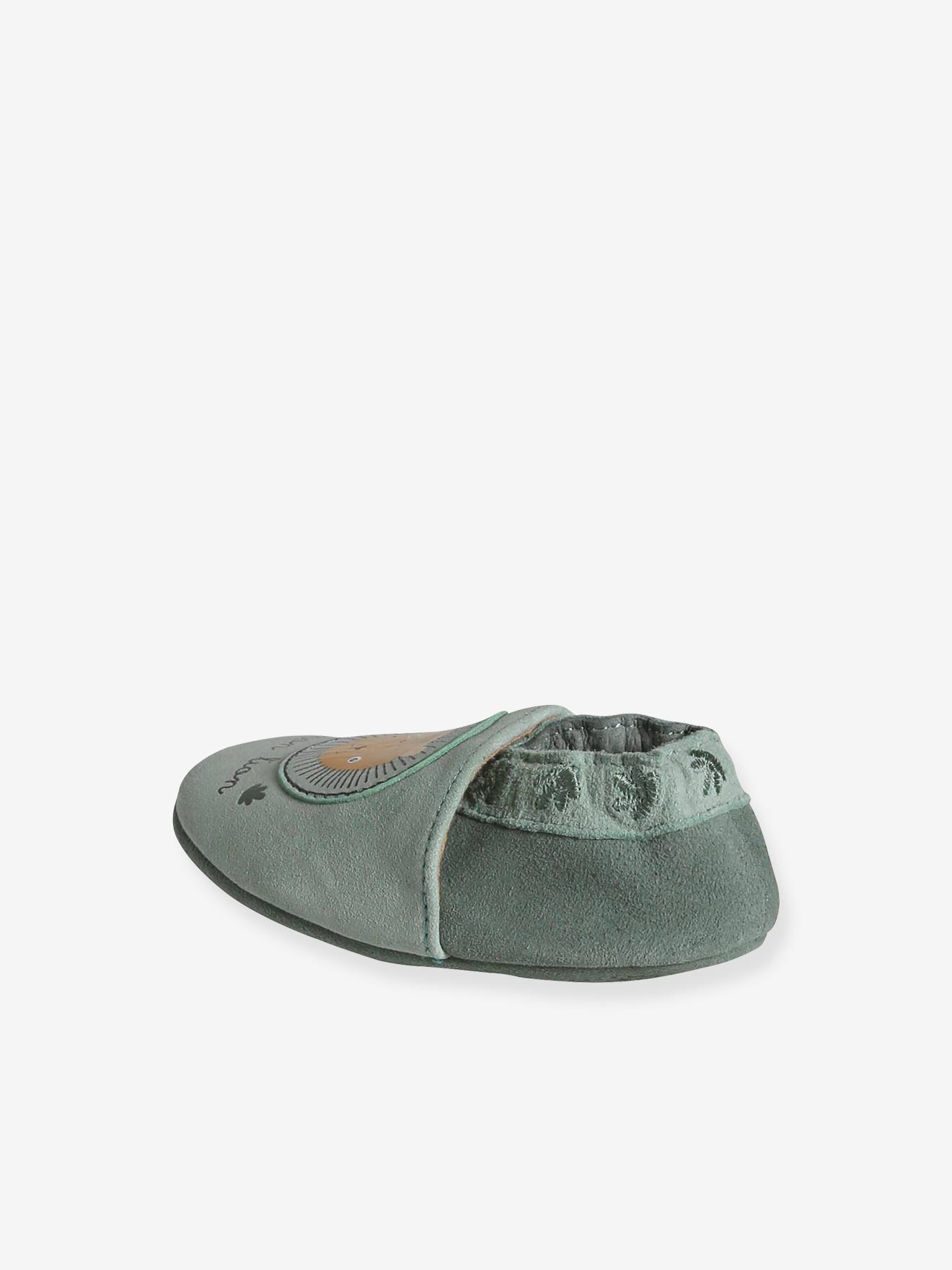 Vertbaudet Baby Krabbelschuhe mit Gummizug - salbeigrün