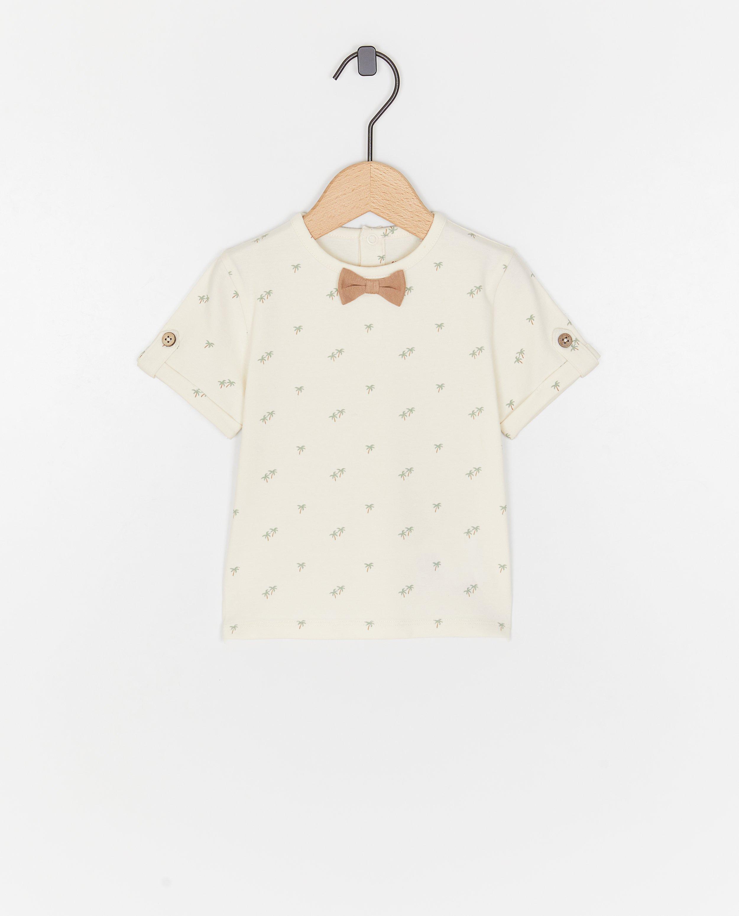 Cuddles and Smiles T-shirt med fluga, Vit för speciella tillfällen