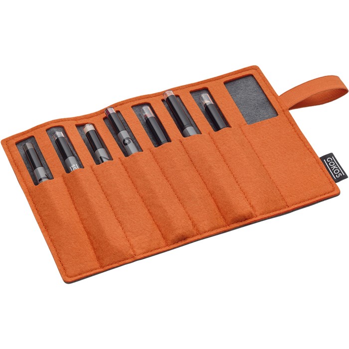 Felt Pouch Grey Orange