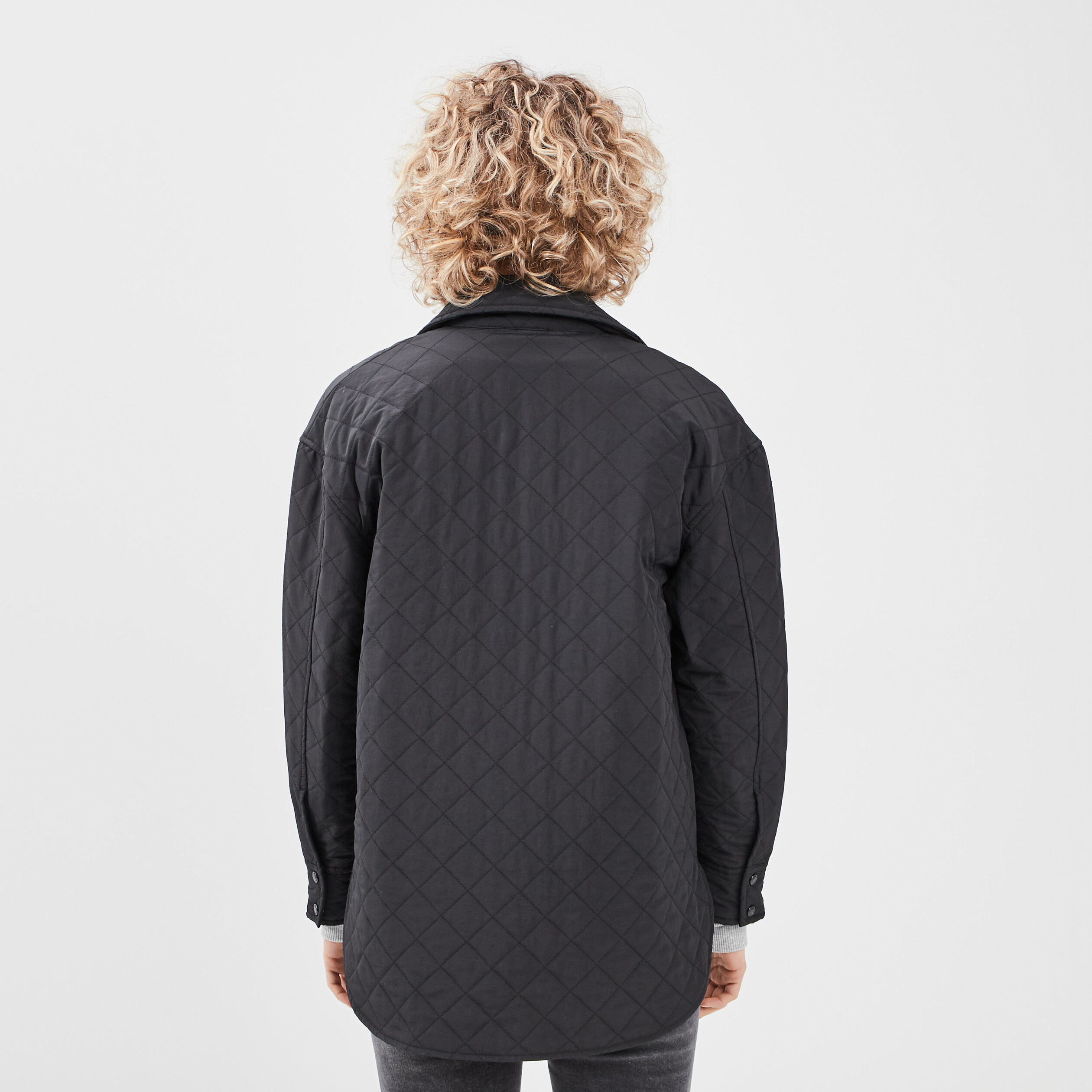 Veste droite matelassée noir femme | La Halle